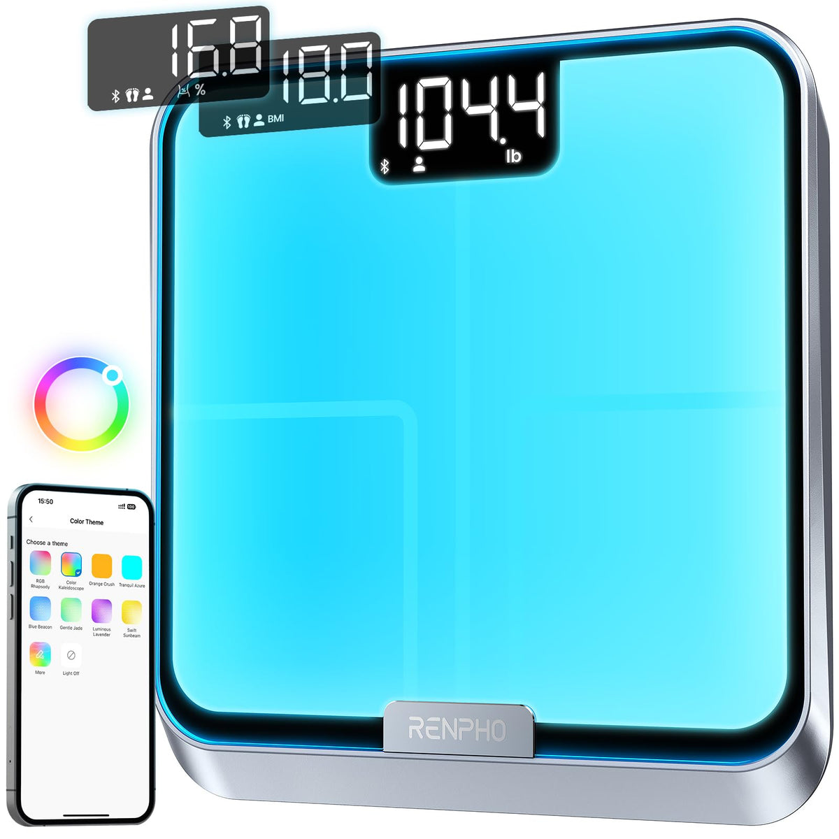 RENPHO Cântar de greutate colorat, cântar personalizat cu memento-uri de greutate, 30CM - R-A017