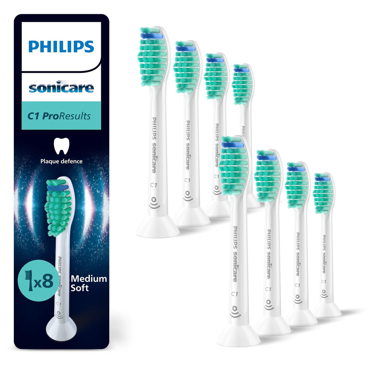 Philips Sonicare C1 ProResults Original Replacement Brush Heads White 8-Pack HX6018/87
