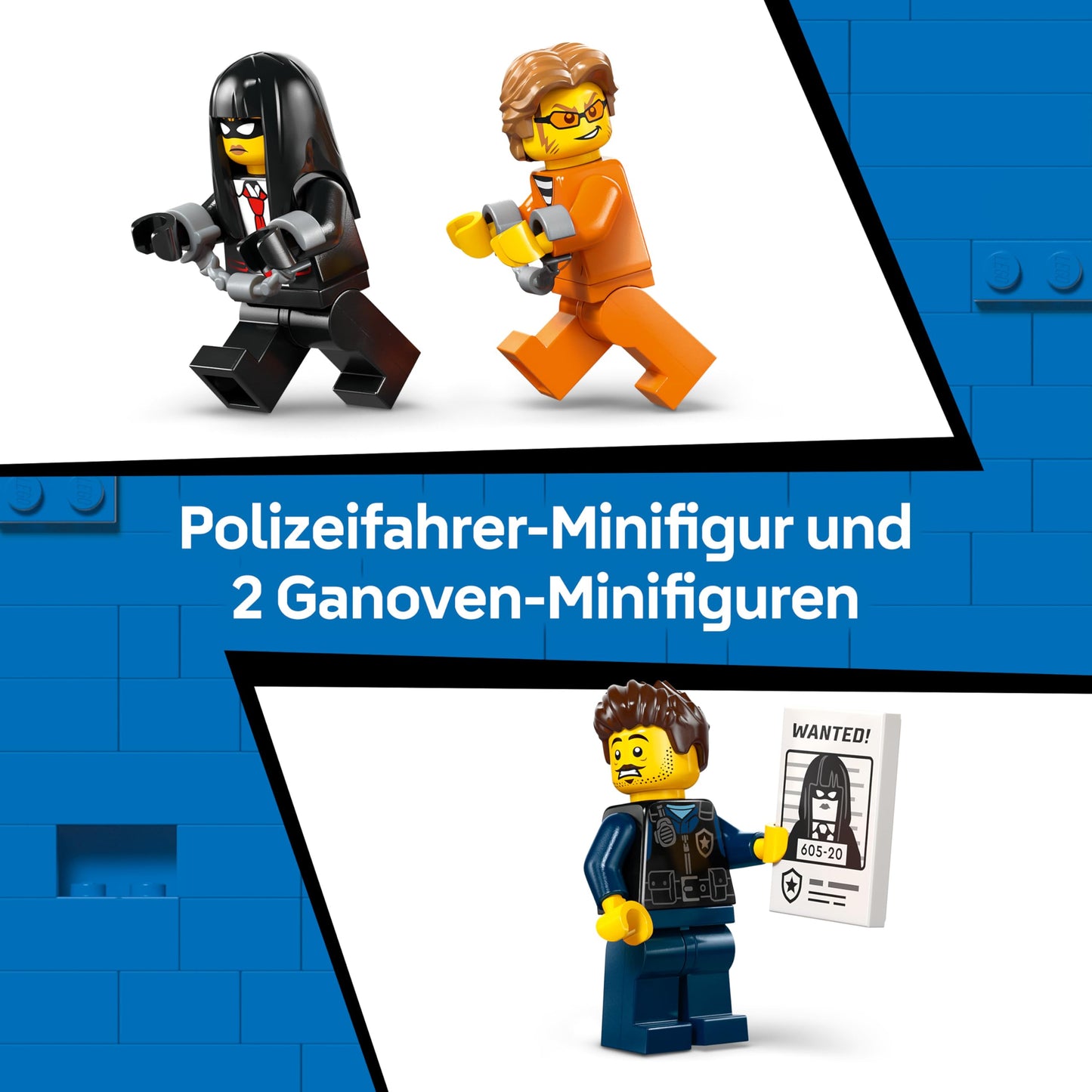 LEGO City Prison Transporter - Toy Truck Building Set with Motorcycle, 3 Minifigures and Removable Prison Door - Birthday Gift for Boys Ages 6 and Up - 60479