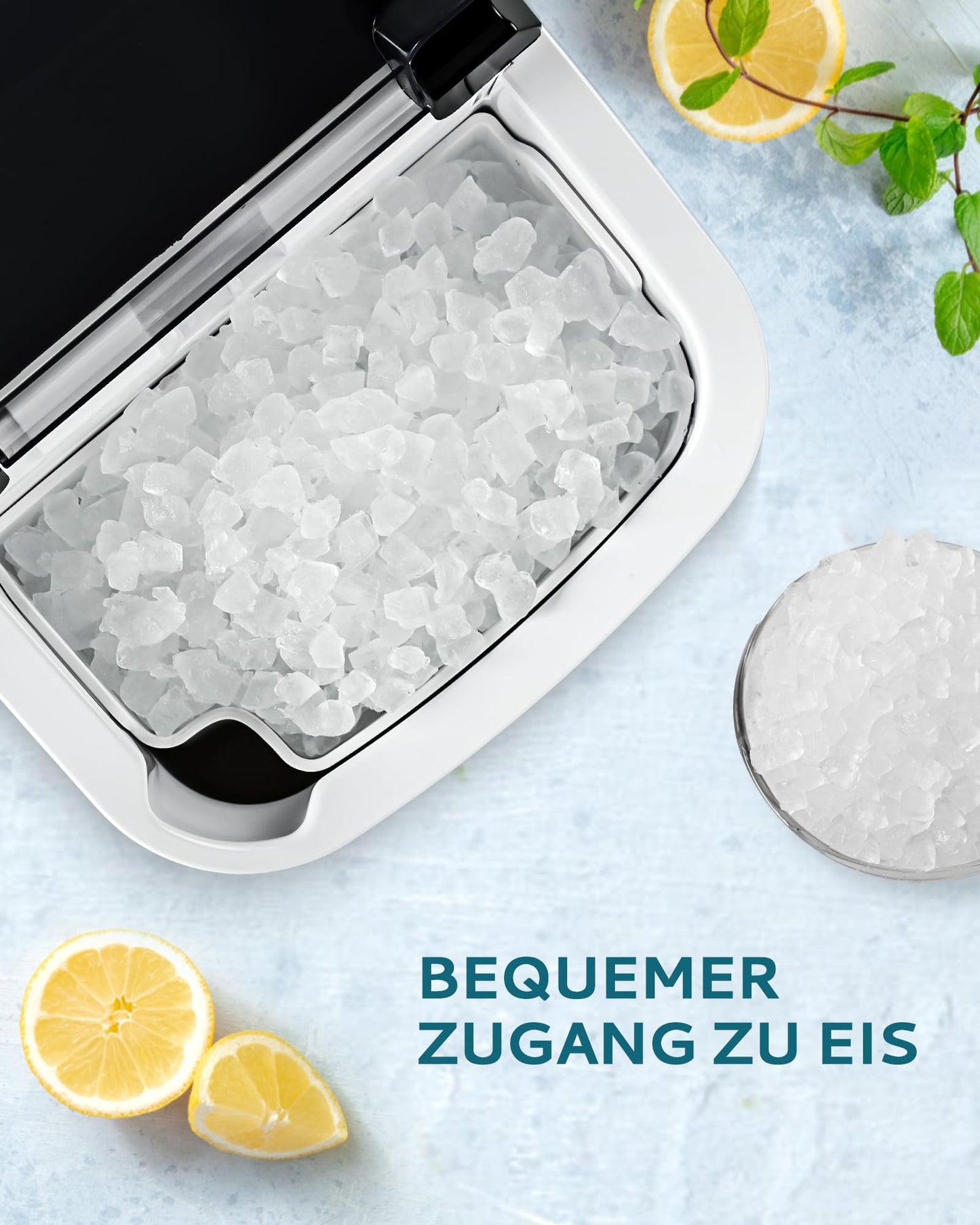 EUHOMY Ice Cube Machine, 15kg/24h, Production in 6 Minutes, Crushed Ice Maker, Nuggets Ice, Automatic Cleaning, 120W Table Ice Cube Machine, Infrared Sensor, Energy Efficient, Black - B0CSYGQPW2