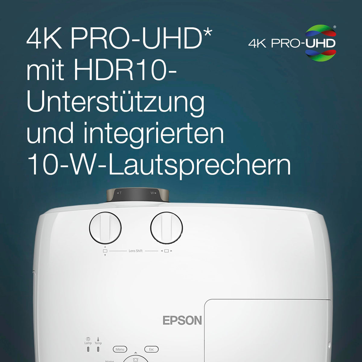 Epson EH-TW7100 | 4K-PRO-UHD Projector | 3,000 Lumens | 3LCD | 500" Projection Size | Easy streaming from devices with 2 HDMI ports | 10W Stereo Speakers | Home and Gaming Use | White - V11H959040