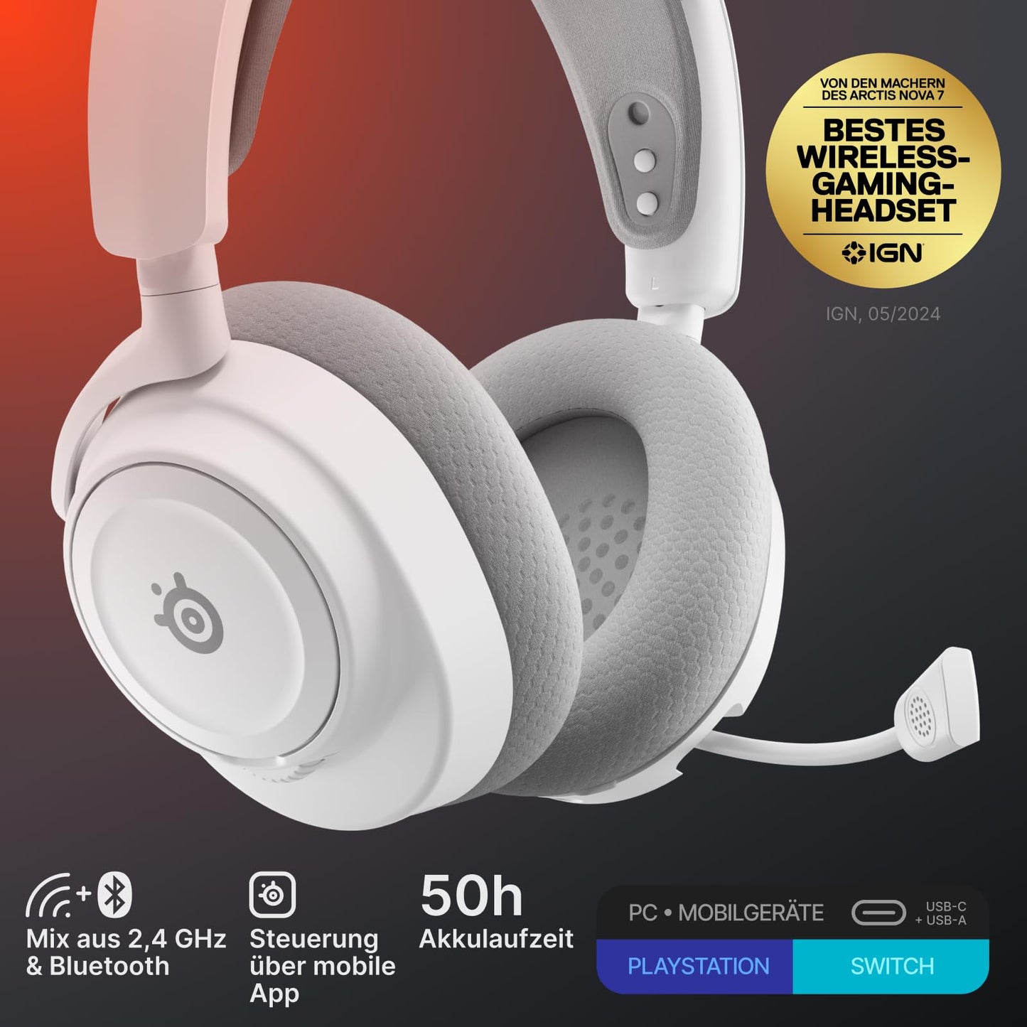 SteelSeries Arctis Nova 7 Wireless Gen 2 White (61731)
