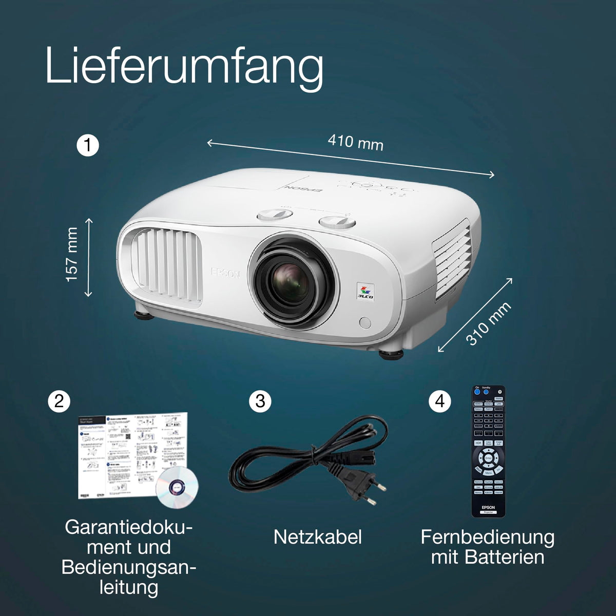 Epson EH-TW7100 | 4K-PRO-UHD Projector | 3,000 Lumens | 3LCD | 500" Projection Size | Easy streaming from devices with 2 HDMI ports | 10W Stereo Speakers | Home and Gaming Use | White - V11H959040