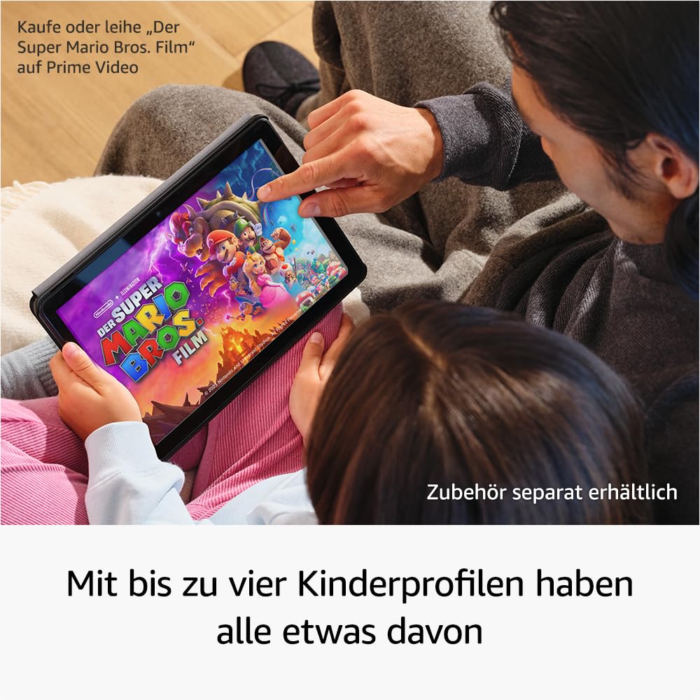 Fire HD 10 tablet 2023 (latest generation), optimized for relaxation, brilliant 10.1-inch full HD display, octa-core processor, 3 GB RAM, up to 13h battery life, 32 GB, black, with advertising - TG425K