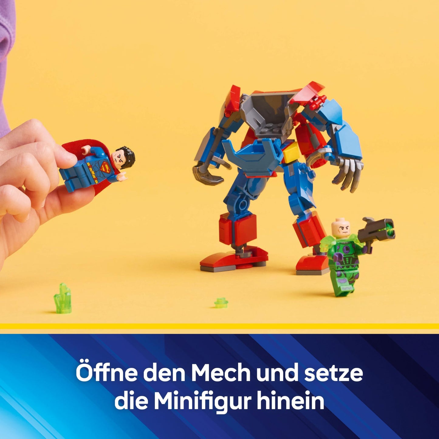 LEGO DC Superman Mech vs. Lex Luthor - superhero toy with 2 minifigures - buildable action figure with movable arms, legs and fingers - gift for boys and girls aged 6 and over 76302