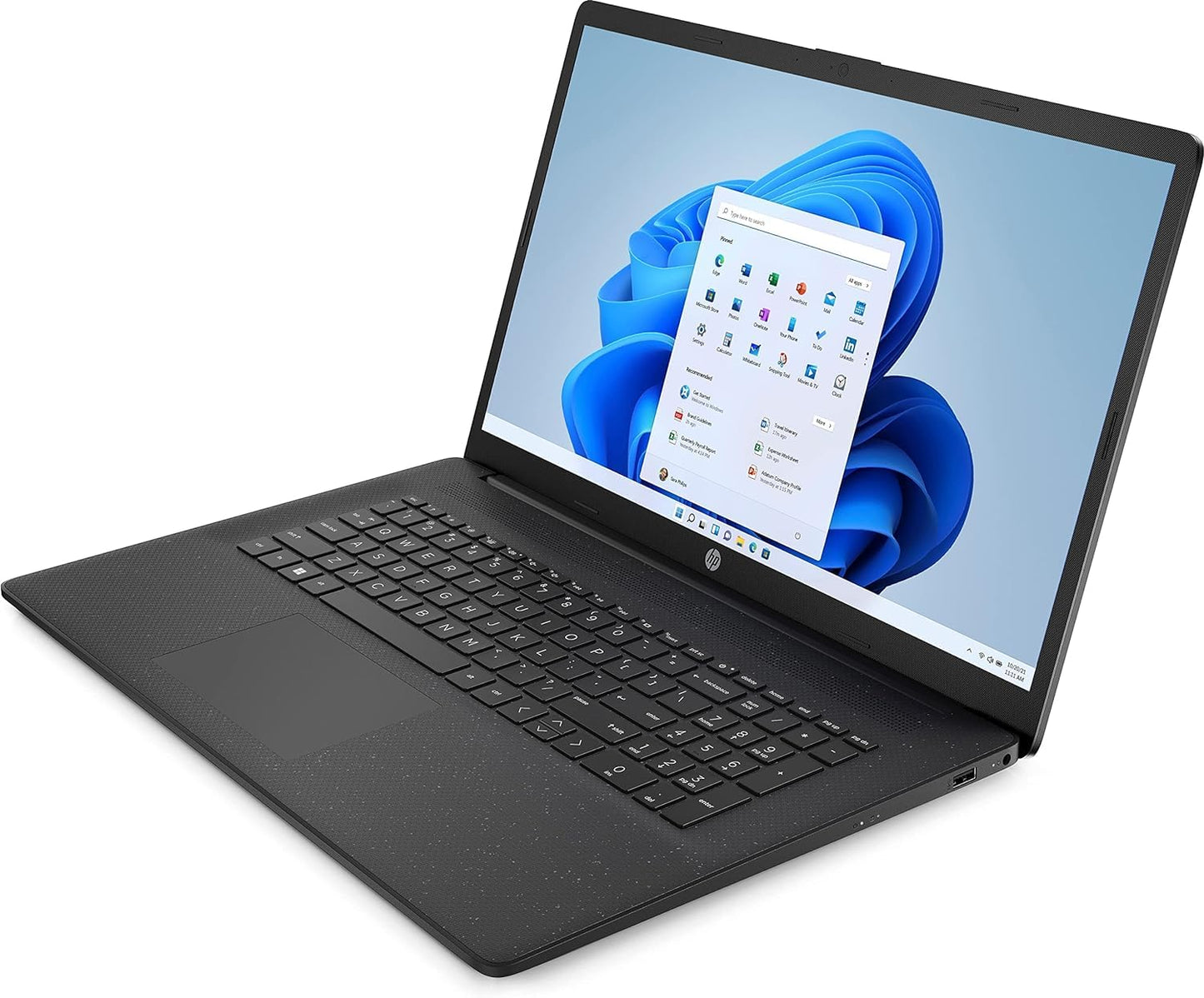 HP laptop with 17.3" HD+ display, Intel Celeron N4120, 8 GB DDR4 RAM, 256 GB SSD, Intel UHD graphics, Windows 11, QWERTZ keyboard, black - BZ8S4EA#ABD