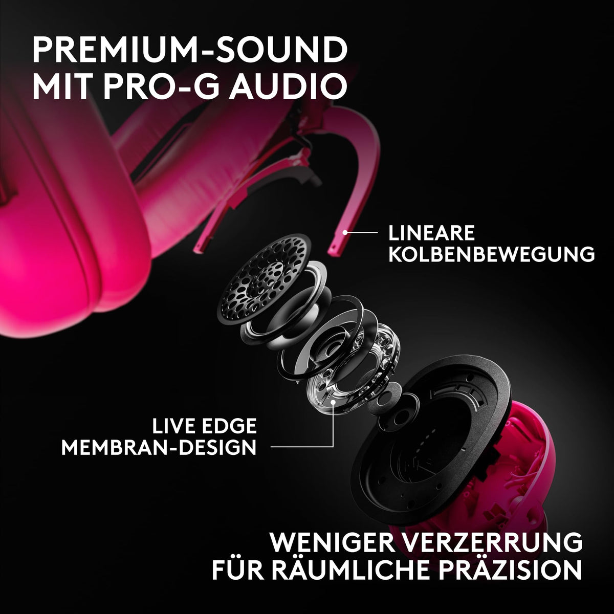 Logitech G PRO X3 Lightspeed Gaming Headset - Magenta - 981-001756