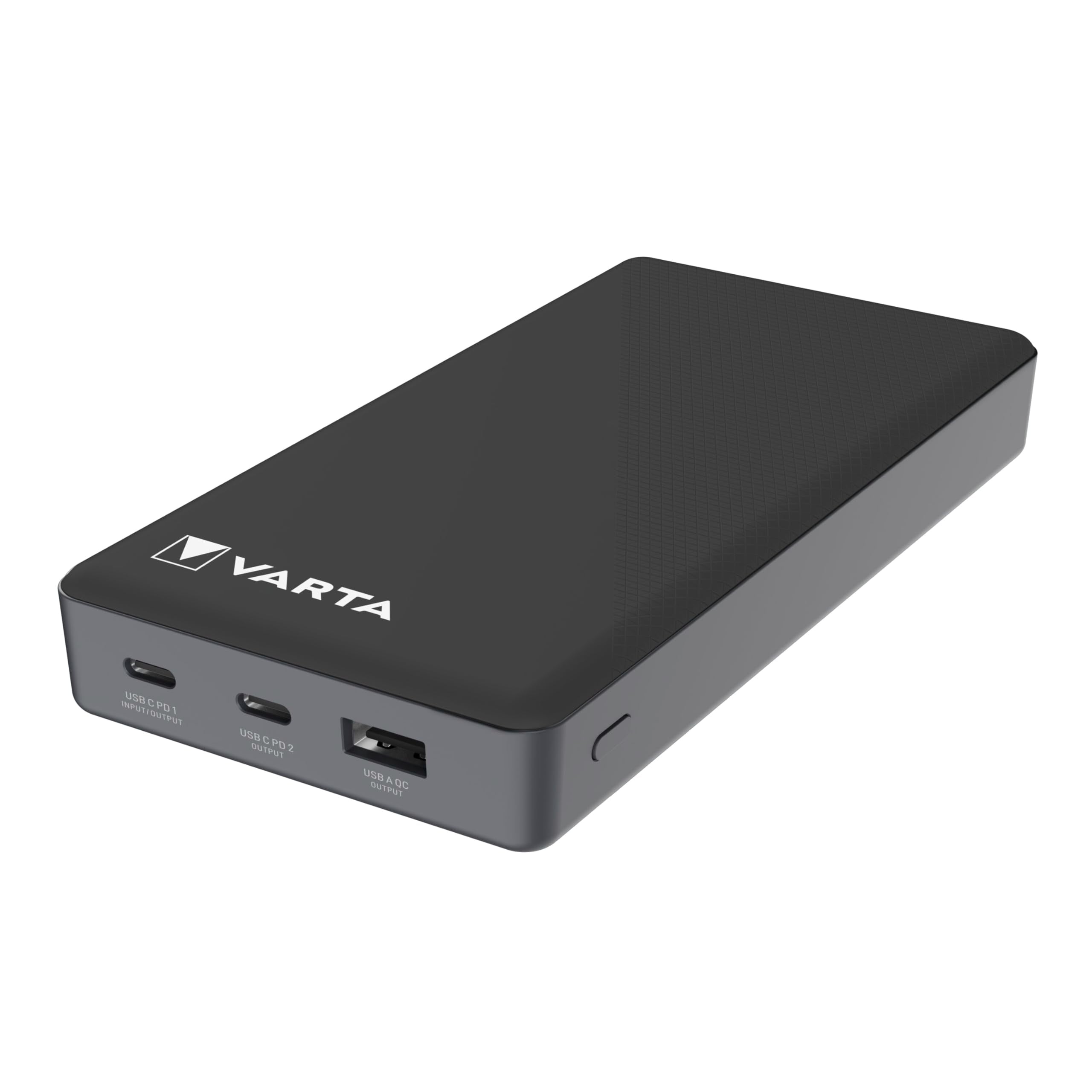 VARTA Power Bank 20000mAh, power bank Power on Demand with 3 ports (1x USB A, 2x USB C), compatible with tablets & smartphones, in environmentally friendly packaging