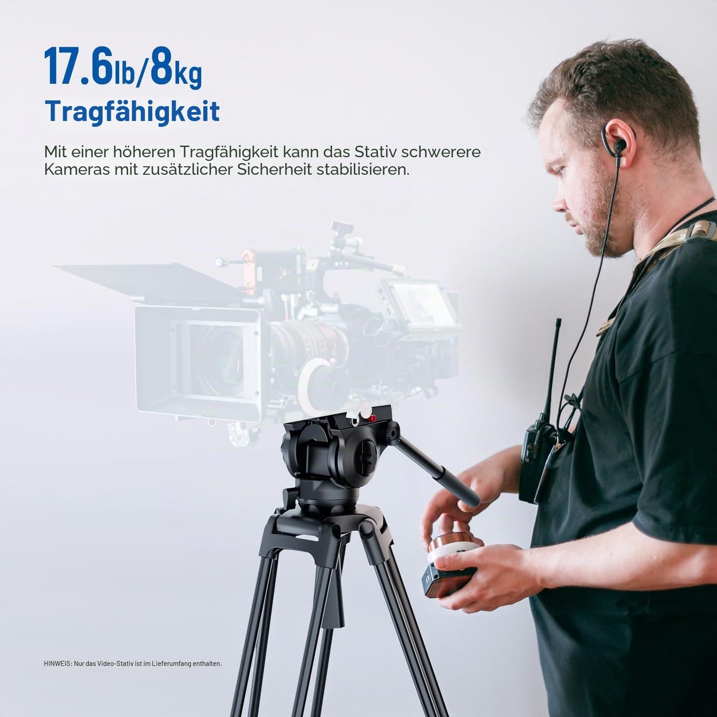 NEEWER Basic 74" video tripod with fluid head [basic version], metal camera tripod with gentle friction damping, center spreader, quick release plate compatible with 501, maximum load 17.6lb, TP37
