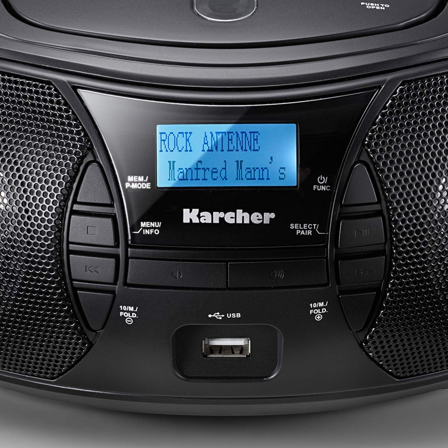 Karcher RR 5028D portable CD radio (CD player, DAB+ radio, Bluetooth, battery/mains operation, USB) black