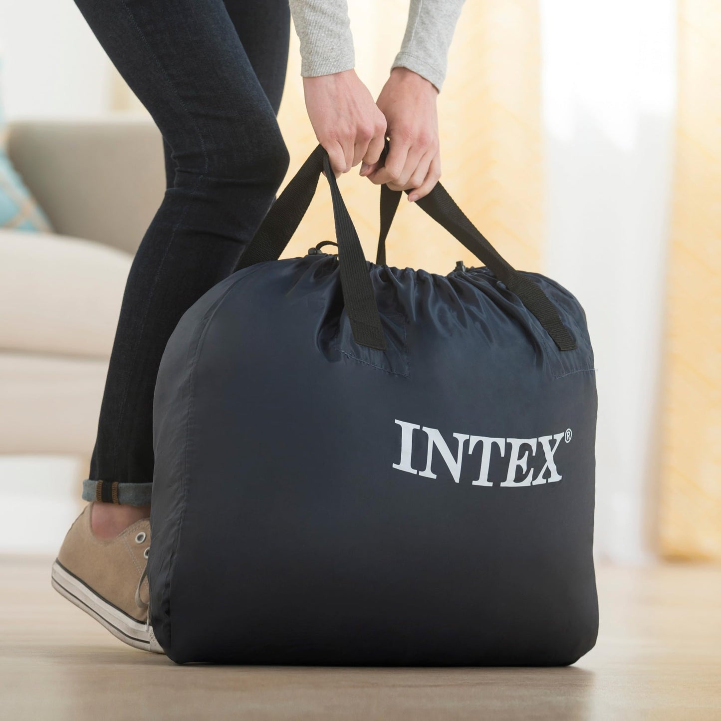Intex Queen Ultra Plush Air Bed with Fiber-Tech RP Inflated Size: 152cm x 203cm x 46cm (64428ND)