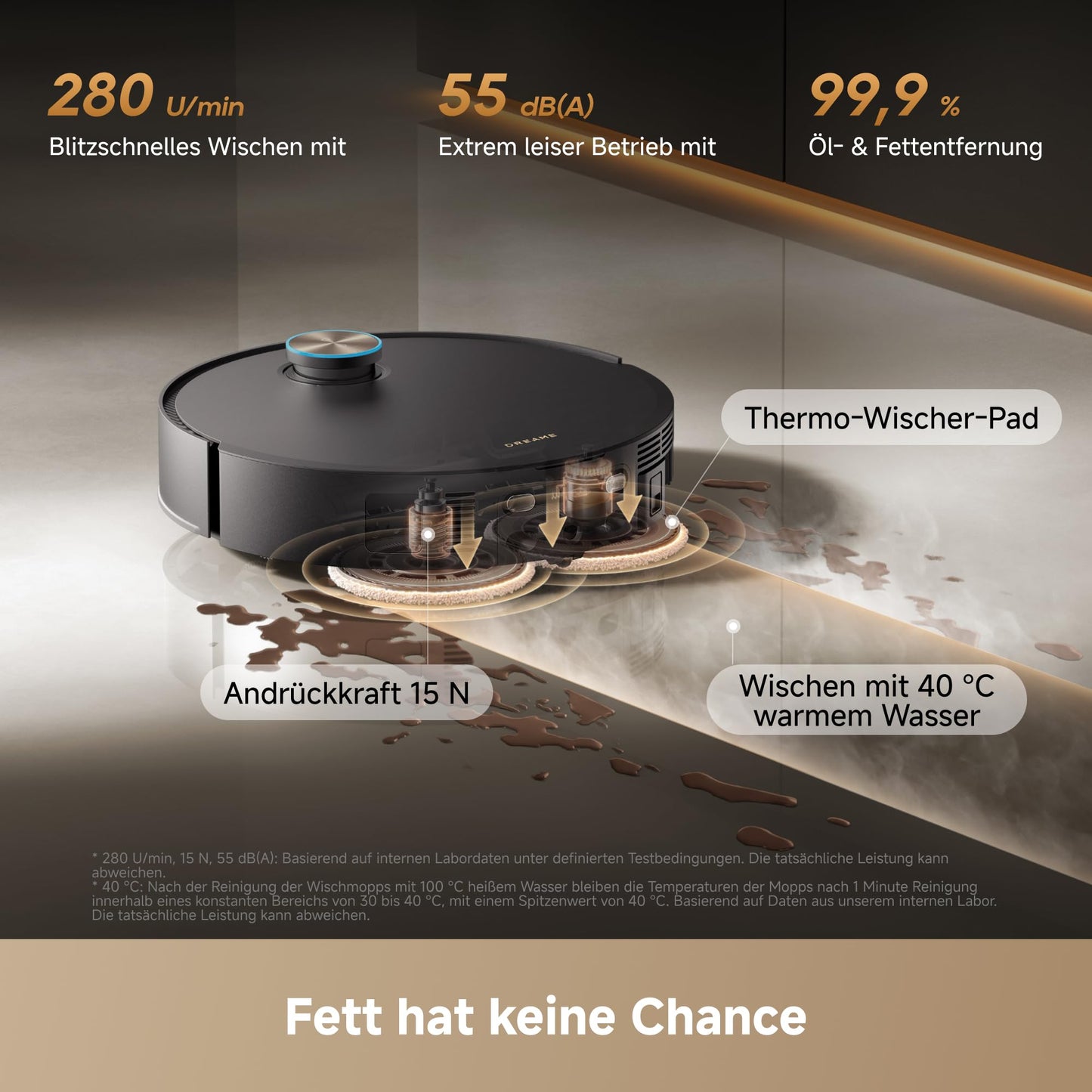 dreame X60 Pro Ultra Complete vacuum robot with wiping function, 42,000 Pa, Dual UltraExtend Arm, two AI cameras, obstacle crossing. (10 cm), auto-drain, mop self-cleaning (100 °C) - RLX96DE