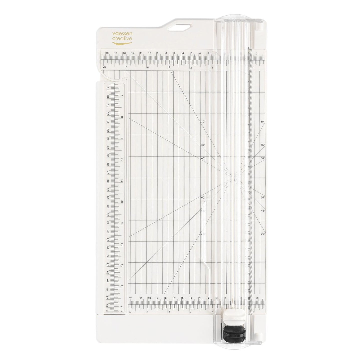 Vaessen Creative | Paper cutter and folding board 2in1 | Cutting machine paper | Cuts up to A3 paper size | Guillotine, scrapbook, lever cutter | 30.5 x 15 cm | White - 2207-108
