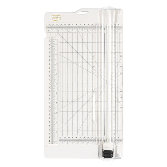 Vaessen Creative | Paper cutter and folding board 2in1 | Cutting machine paper | Cuts up to A3 paper size | Guillotine, scrapbook, lever cutter | 30.5 x 15 cm | White - 2207-108