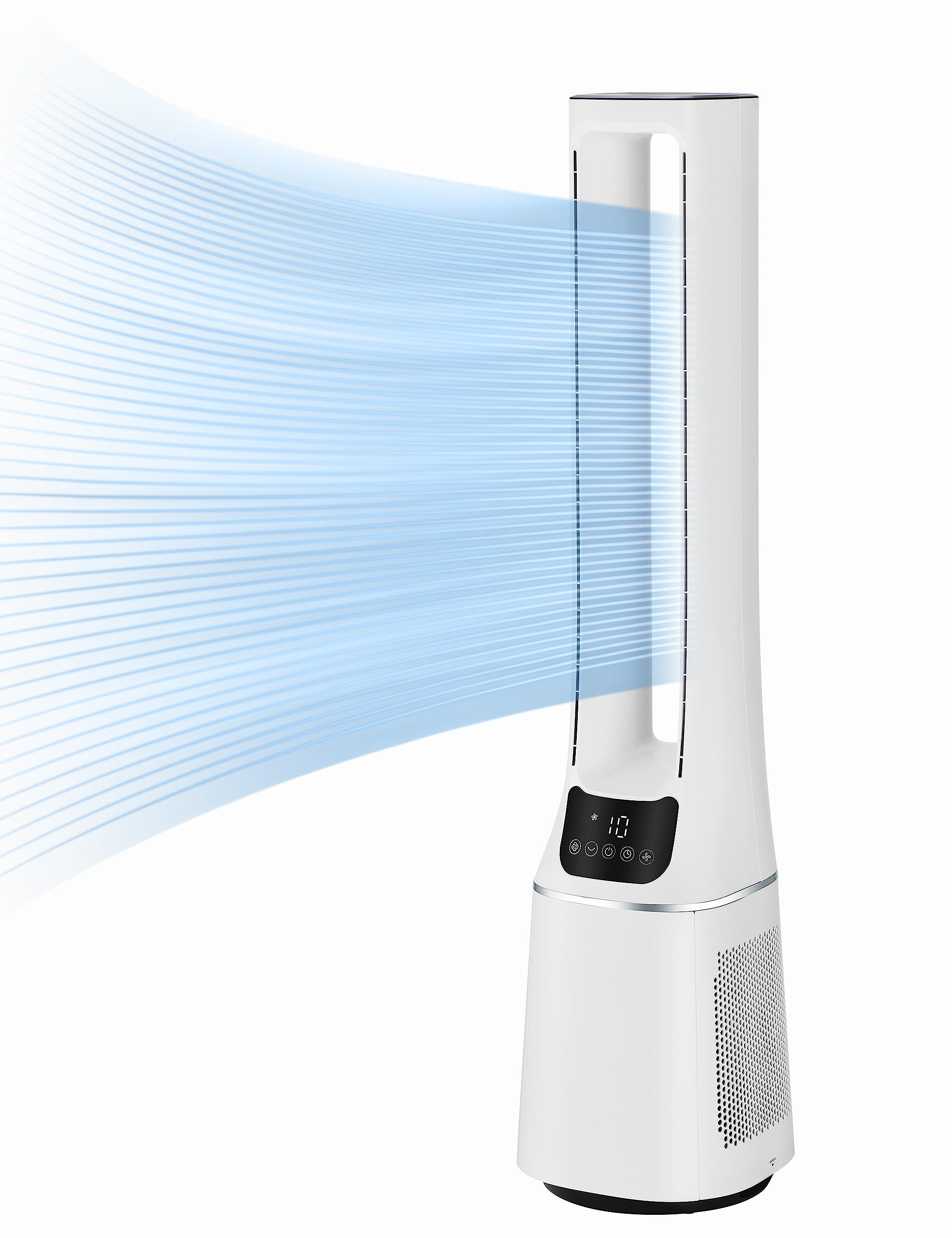 Midea MFP-120 (WH) 2 in 1 Tower Fan Quiet 38dB Air Purifier CADR 120 for 47.6㎡ LED Display Remote Control Oscillation 12H Timer White