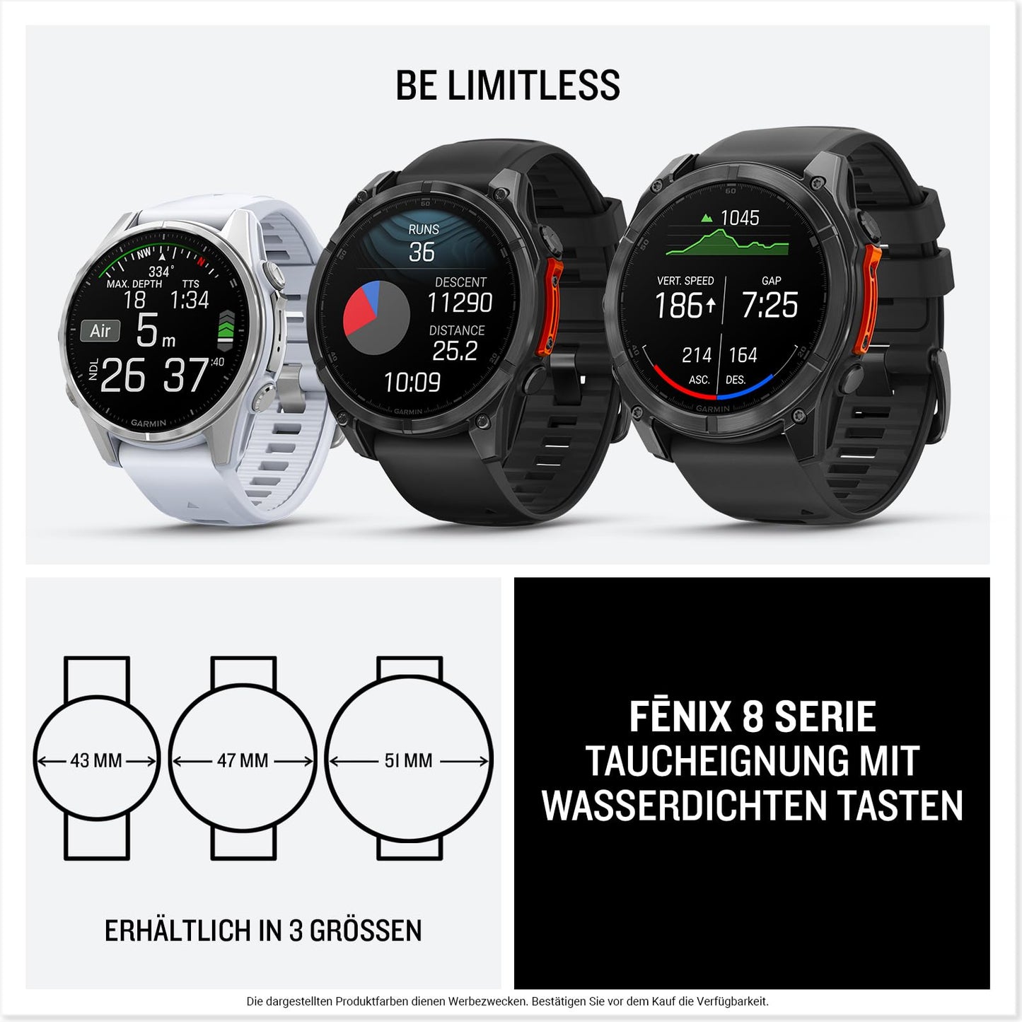 Garmin fēnix 8 51mm – multisport smartwatch, 1.4" AMOLED touch/button display, up to 29 days battery life, 80+ sports/outdoor apps, TOPO maps, ECG, telephony, music, flashlight - 010-02905-00
