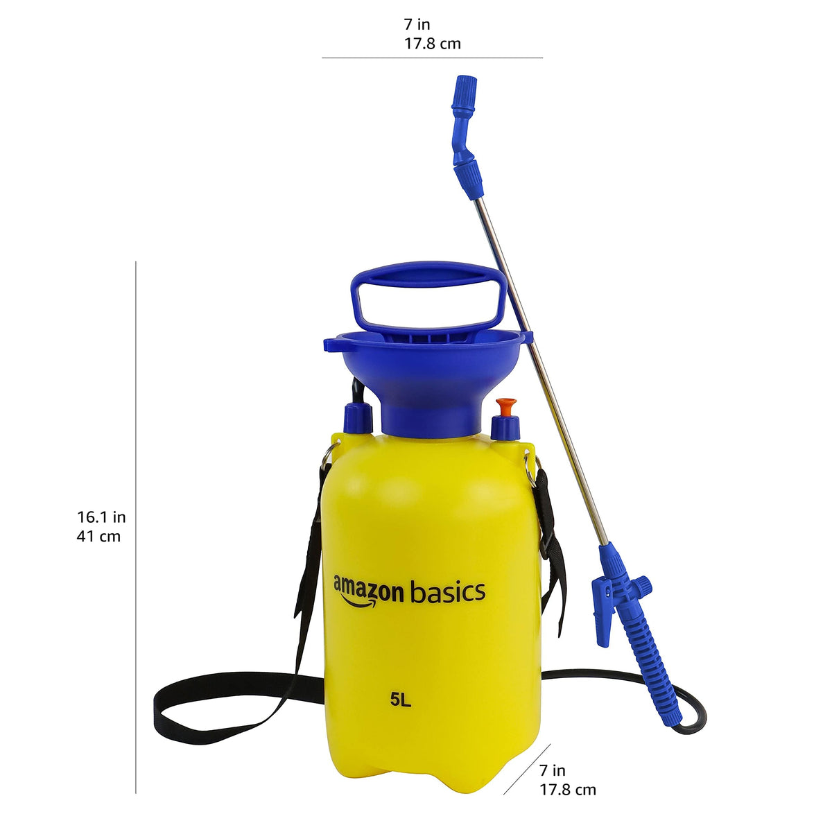 Amazon Basics Pressure Sprayer 5 Liters with Pump Function, White - JC742