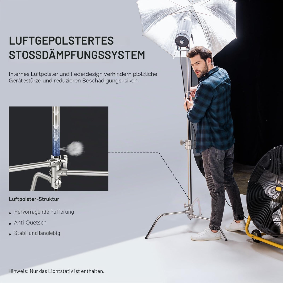 Suport NEEWER C cu braț cu braț Pro 100% oțel inoxidabil, max 10,8 ft/330 cm - SC320AC