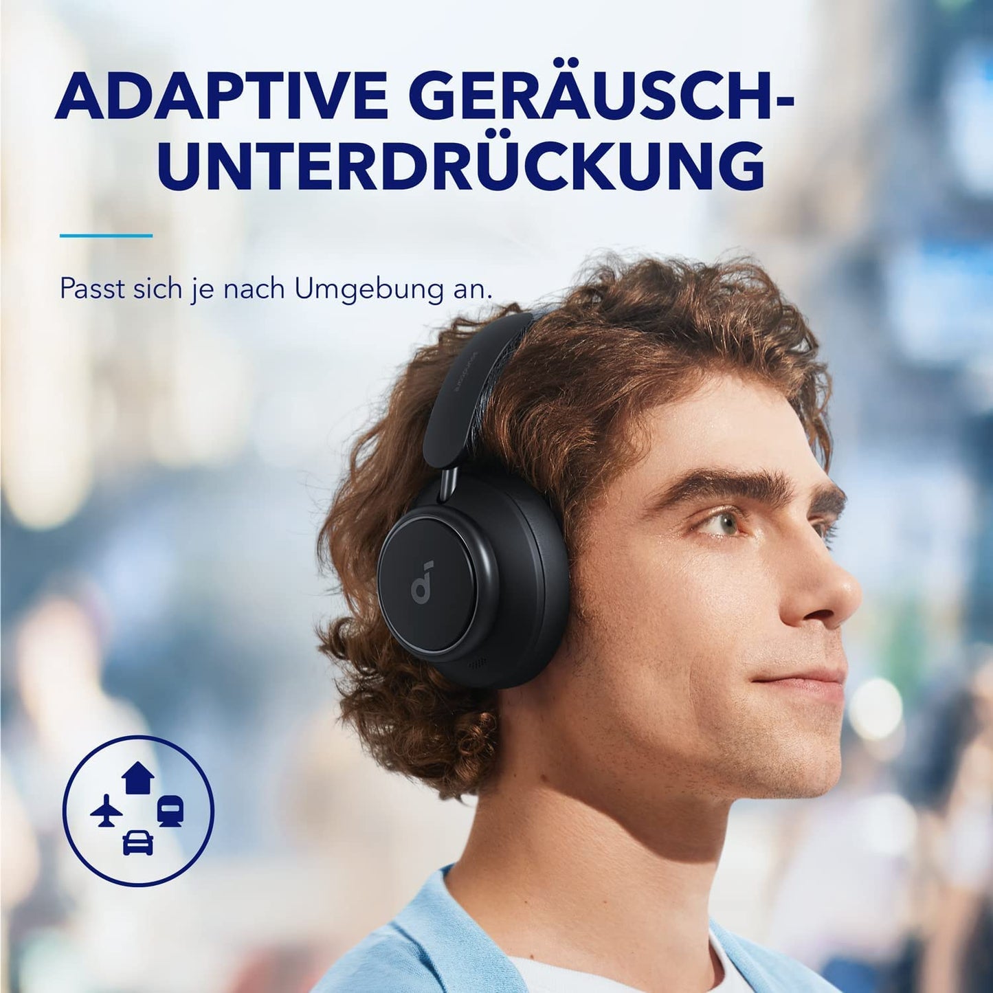 Soundcore by Anker Space Q45 Bluetooth headphones, adaptive active noise cancellation up to 98%, 50 hours playback, LDAC Hi-Res wireless audio, crystal clear calls (refurbished) - A3040