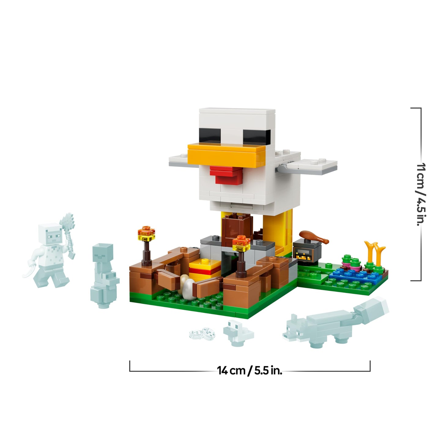 LEGO Minecraft Chicken Farm - Building toy with chicken fan minifigure, baby zombie and fox figures - Set with Minecraft figure - Gamer gift for boys and girls aged 7 and up - 21585