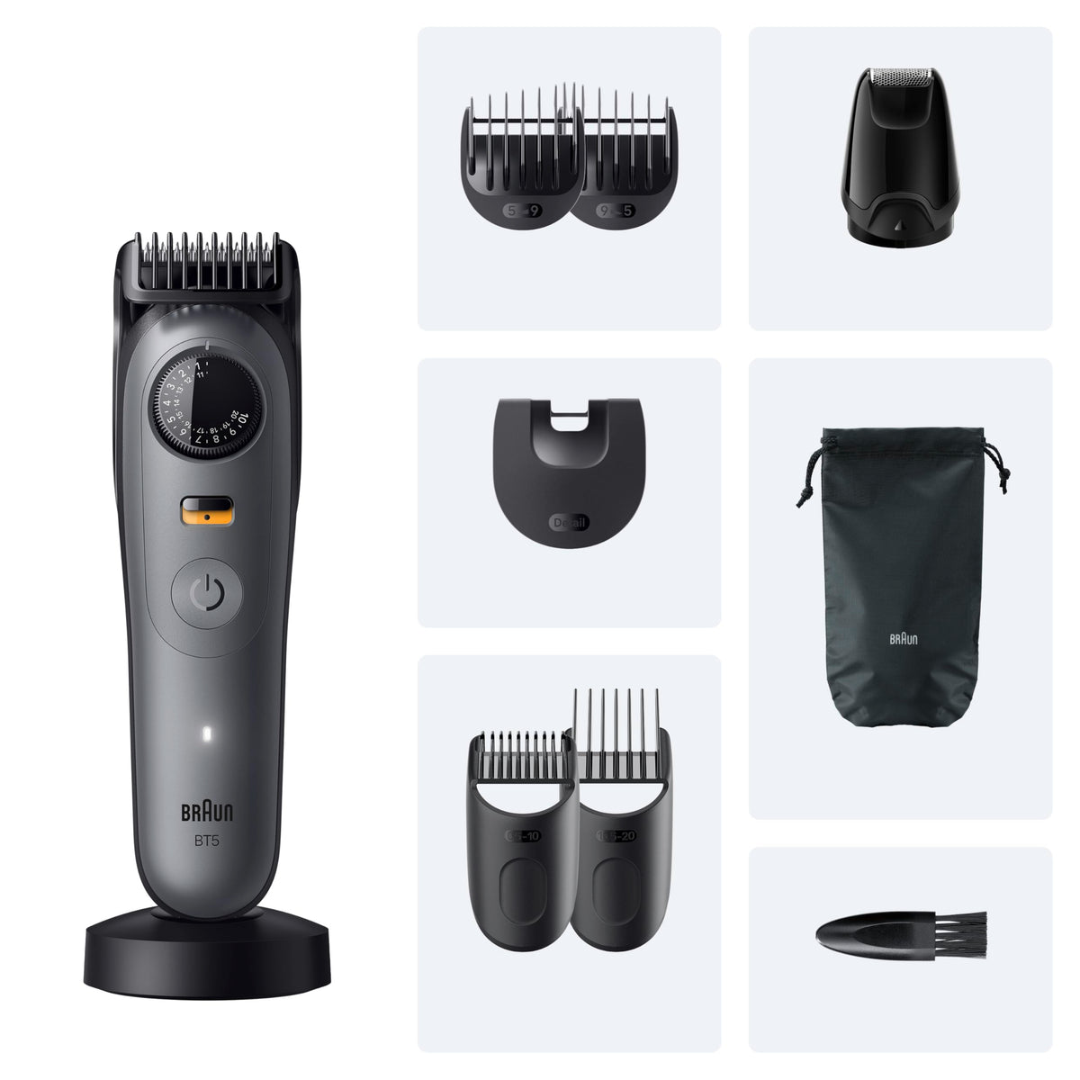 Braun Beard Trimmer Series 5, Cordless Beard Trimmer for Men, BT5565, Gray
