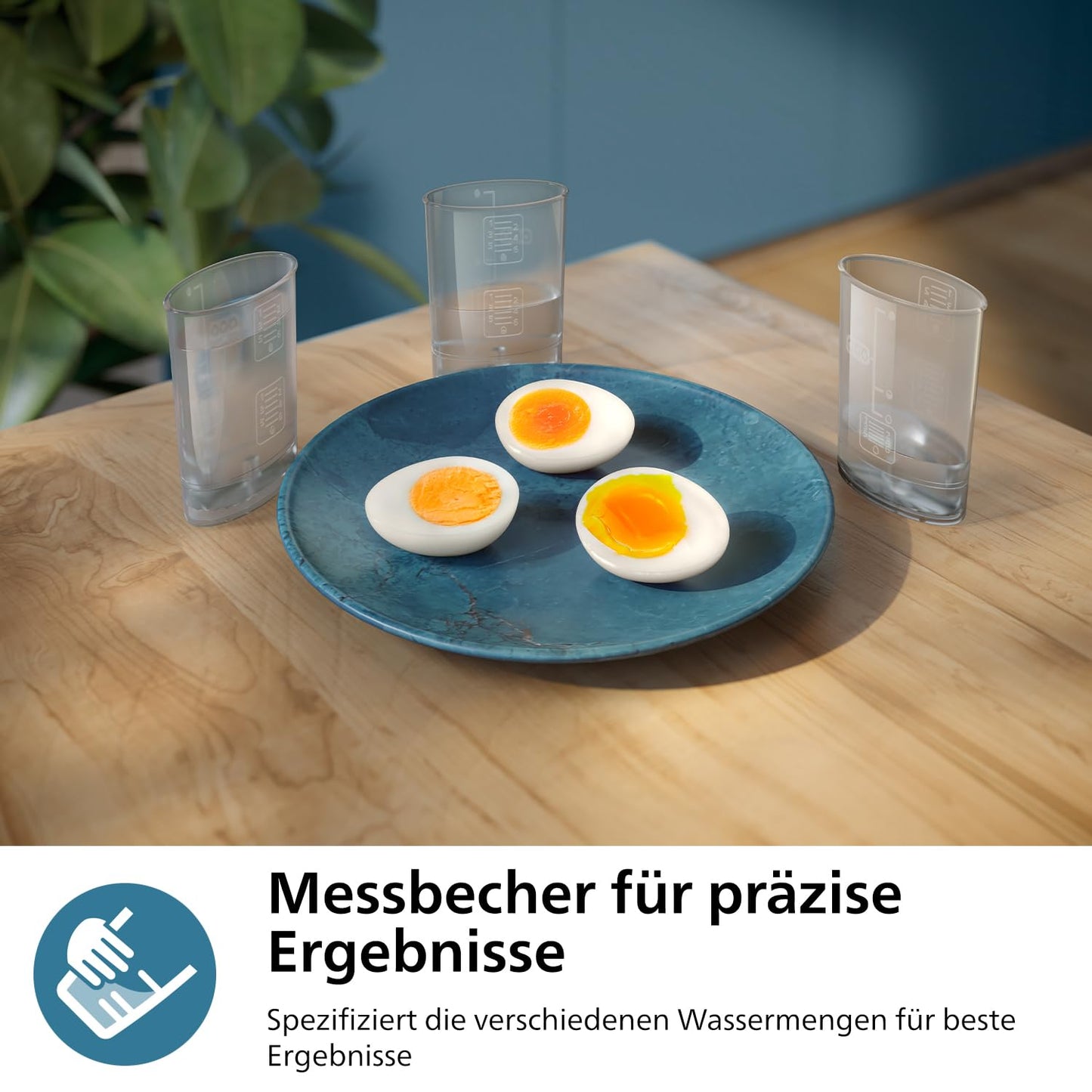 Philips Egg Cooker 3000 Series, Family Size, up to 6 Eggs (Soft, Medium, Hard, Poached), Easy to Clean, Poaching Tray and Egg Cutter Accessories, 400W Power, Compact Design (HD9137/90)