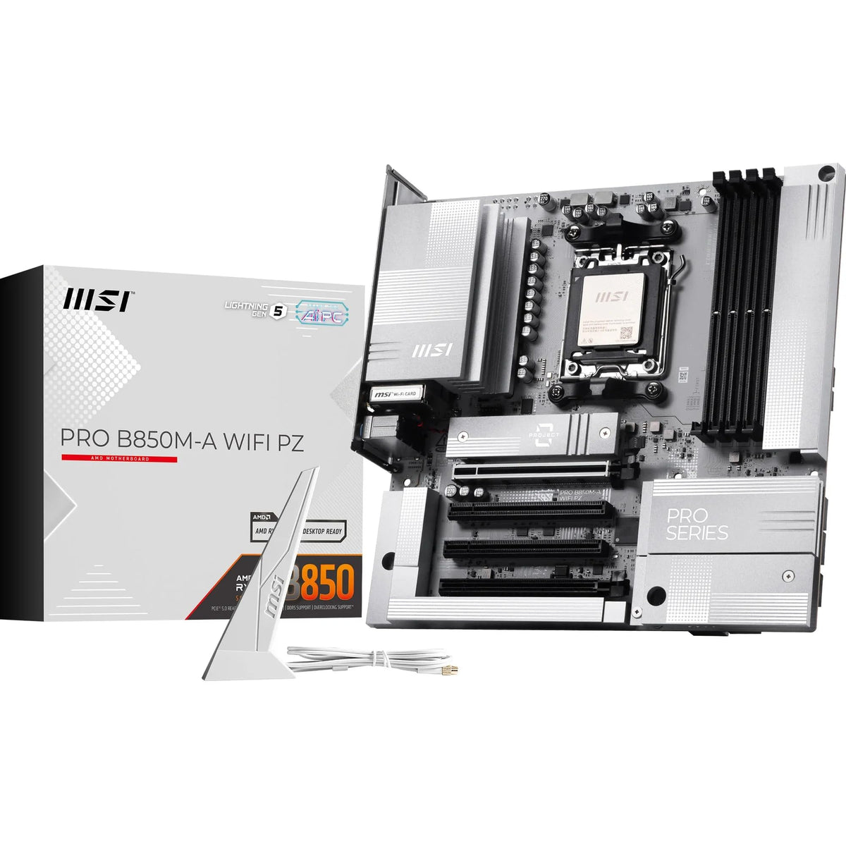MSI PRO B850M-A WiFi PZ - AM5 Back-Connect mATX Mainboard - 7E78-001R