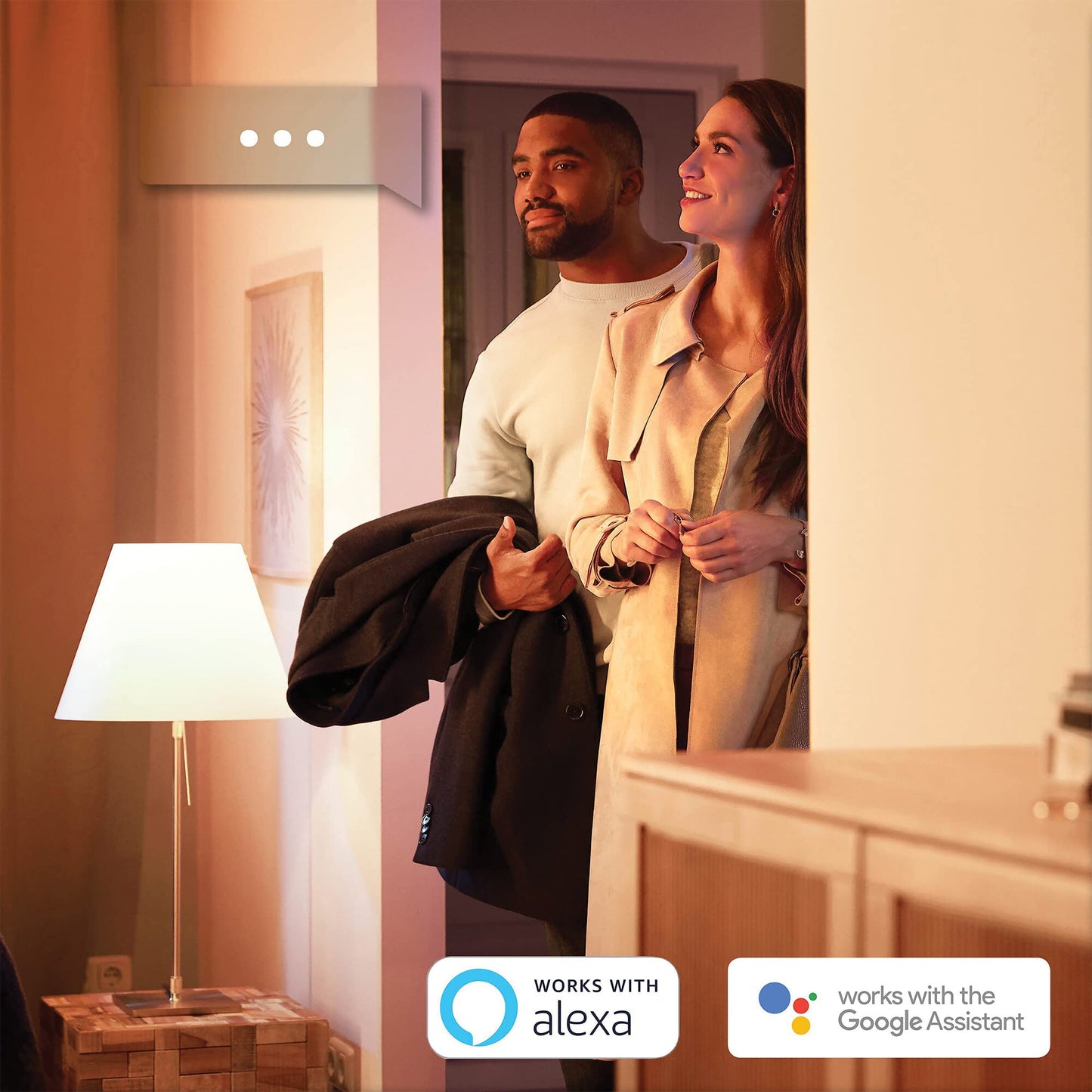 Philips Hue White E27 LED light bulb, 1600lm, warm white, dimmable, controllable via app, compatible with Amazon Alexa (Echo, Echo Dot), old generation - 929002334904