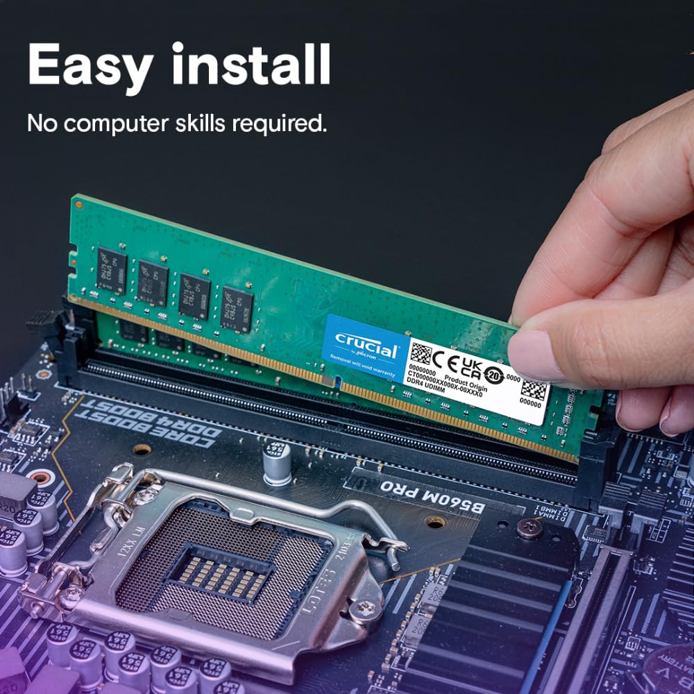 Crucial RAM 16GB DDR4 3200MHz CL22 (2933MHz or 2666MHz) Desktop Memory CT16G4DFRA32A