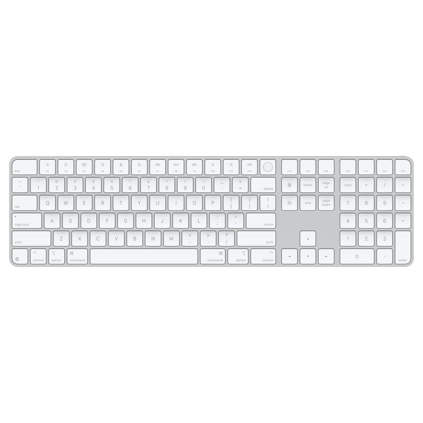Apple Magic Keyboard with Touch ID and numeric keypad for Mac models with Apple chip - English (USA) - White keys  - MXK73LB/A