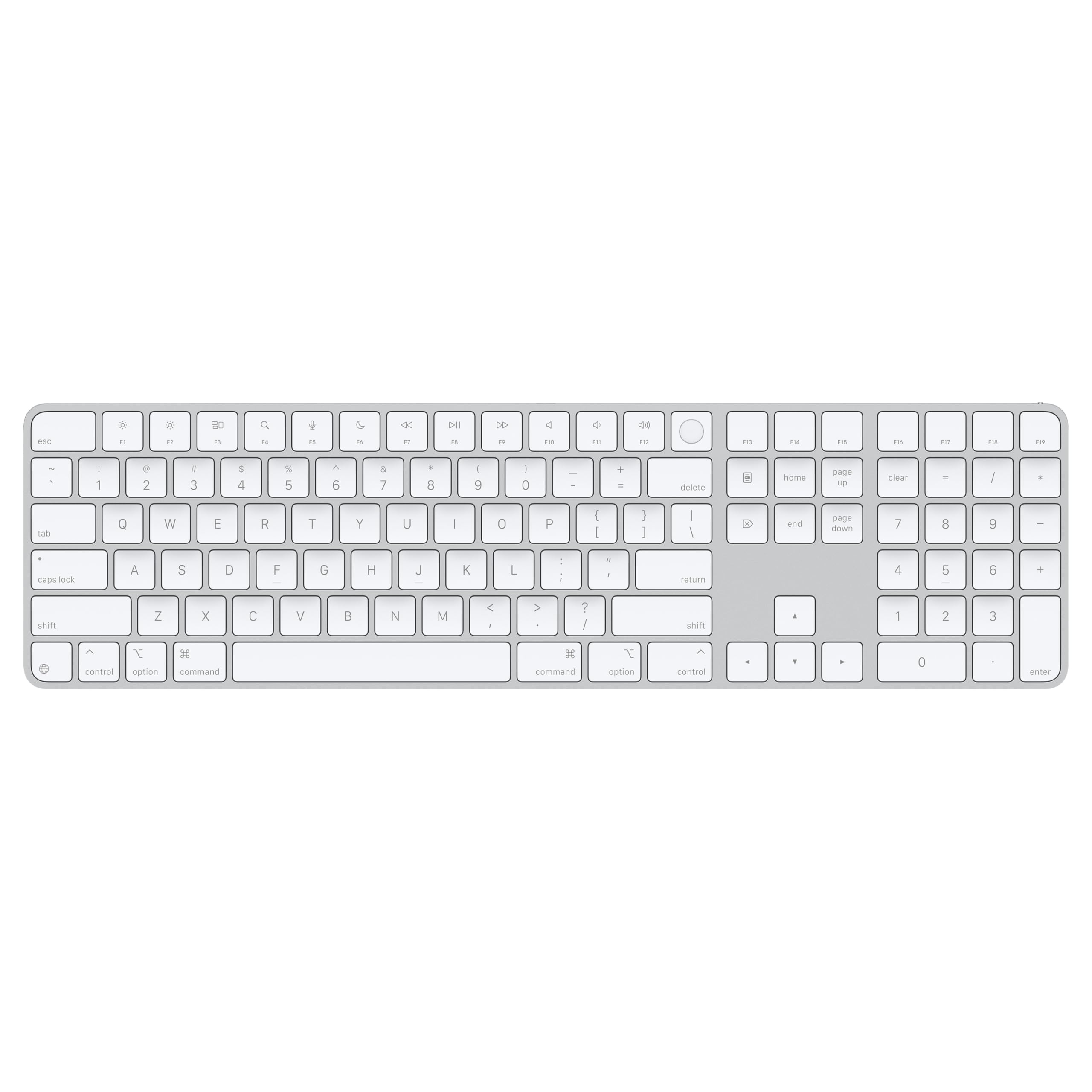 Apple Magic Keyboard cu Touch ID și tastatură numerică pentru modelele Mac cu cip Apple - Engleză (SUA) - Taste albe - MXK73LB/A