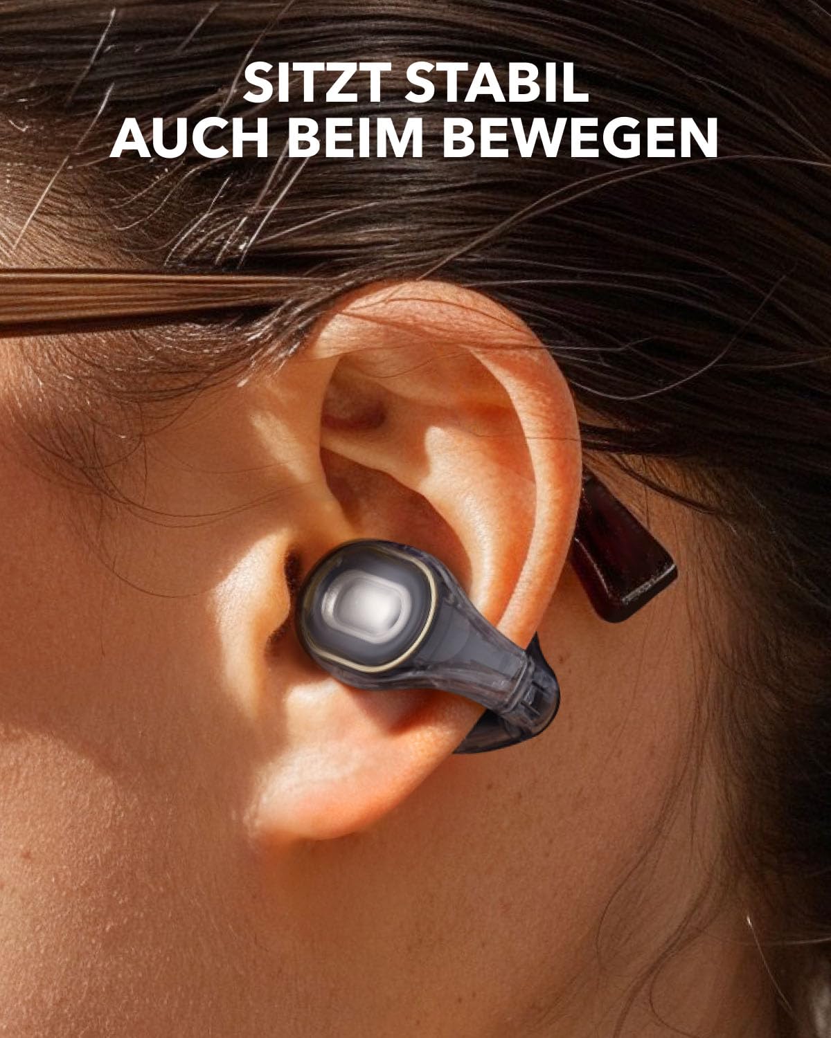 soundcore C30i by Anker, open-ear earbuds, clip-on headphones, lightweight design, stable hold, removable clips, intensive sound, 30h playback, IPX4 water protection for sports/gym - A3330