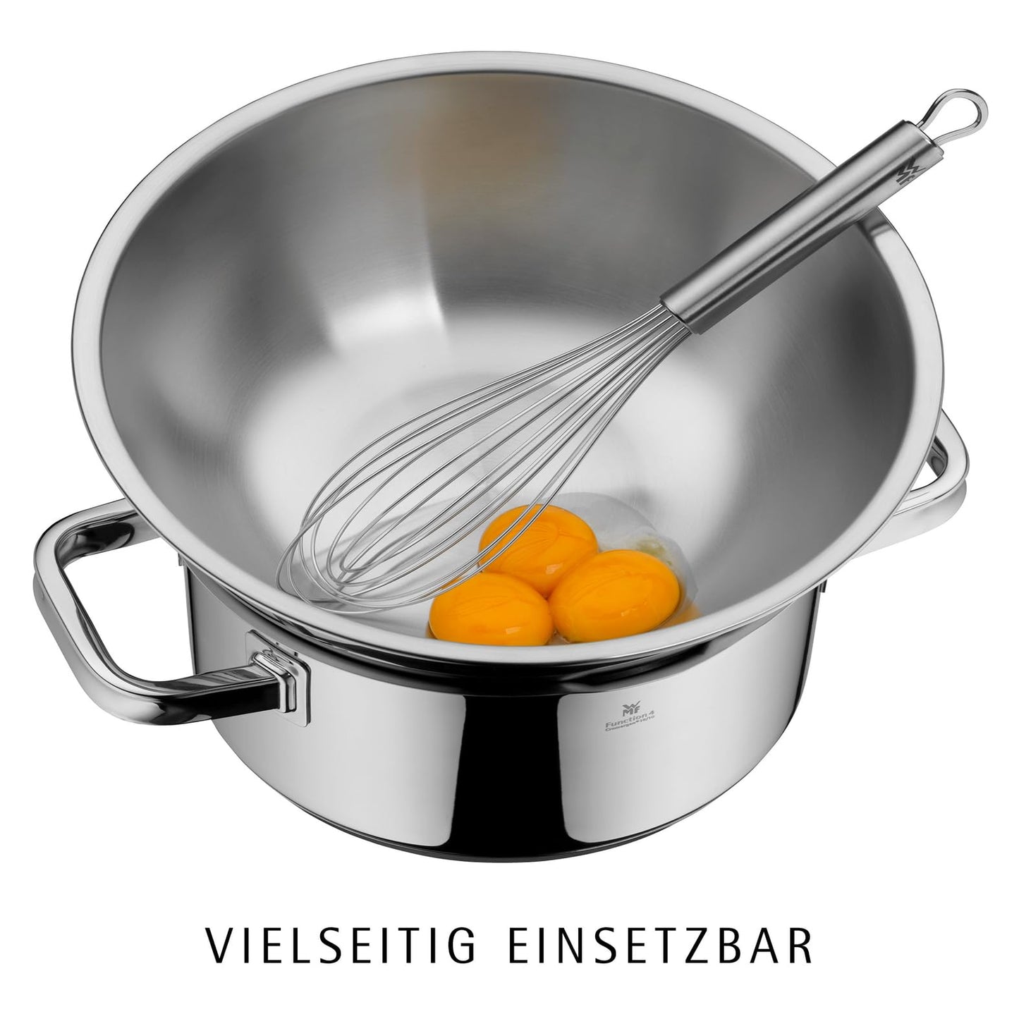 WMF Gourmet bowl set 4 pieces, stainless steel bowls for the kitchen 0.75l - 2.75l, stainless steel mixing bowl, salad bowl, serving bowl, Cromargan, stackable - 645709990