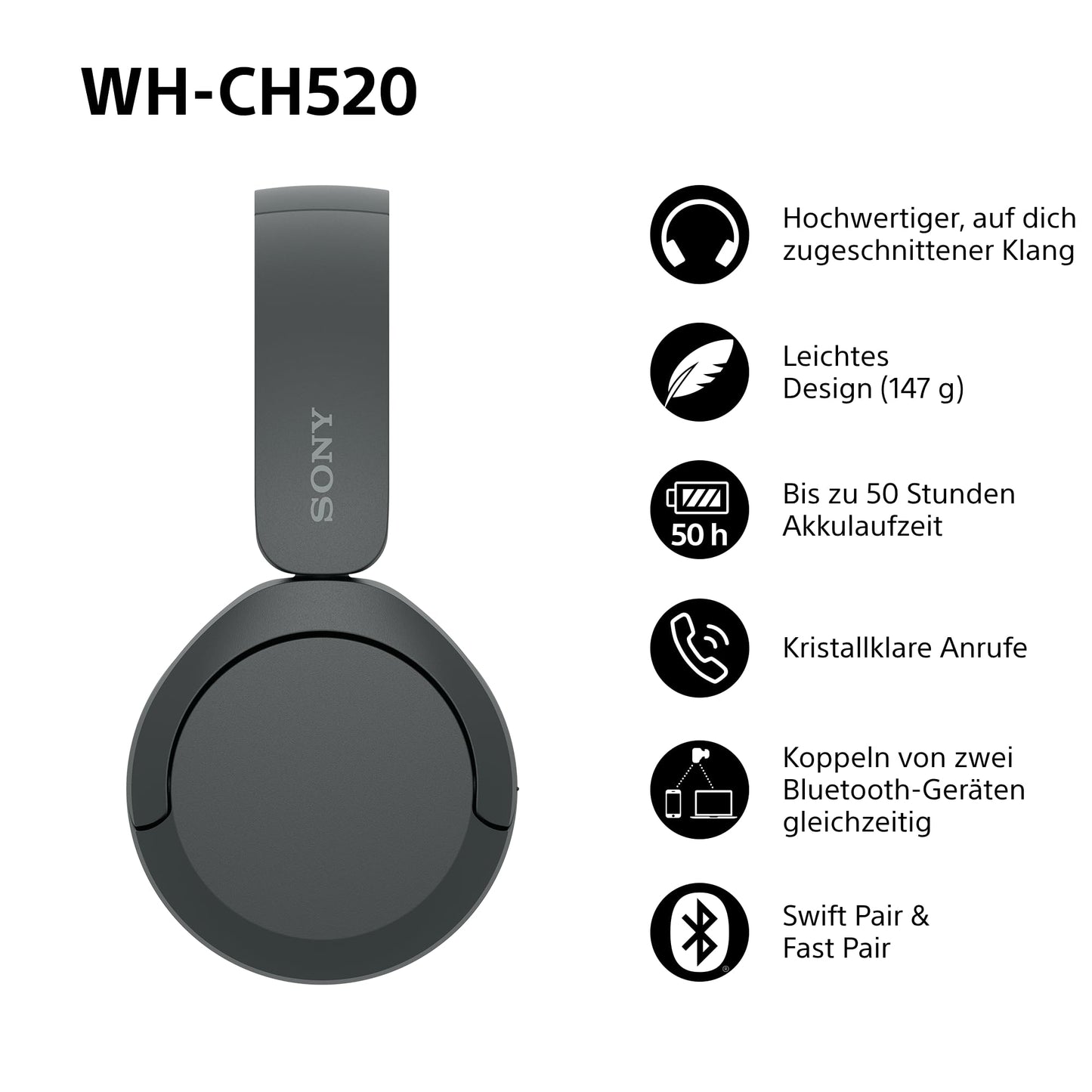 Sony WH-CH520 Black