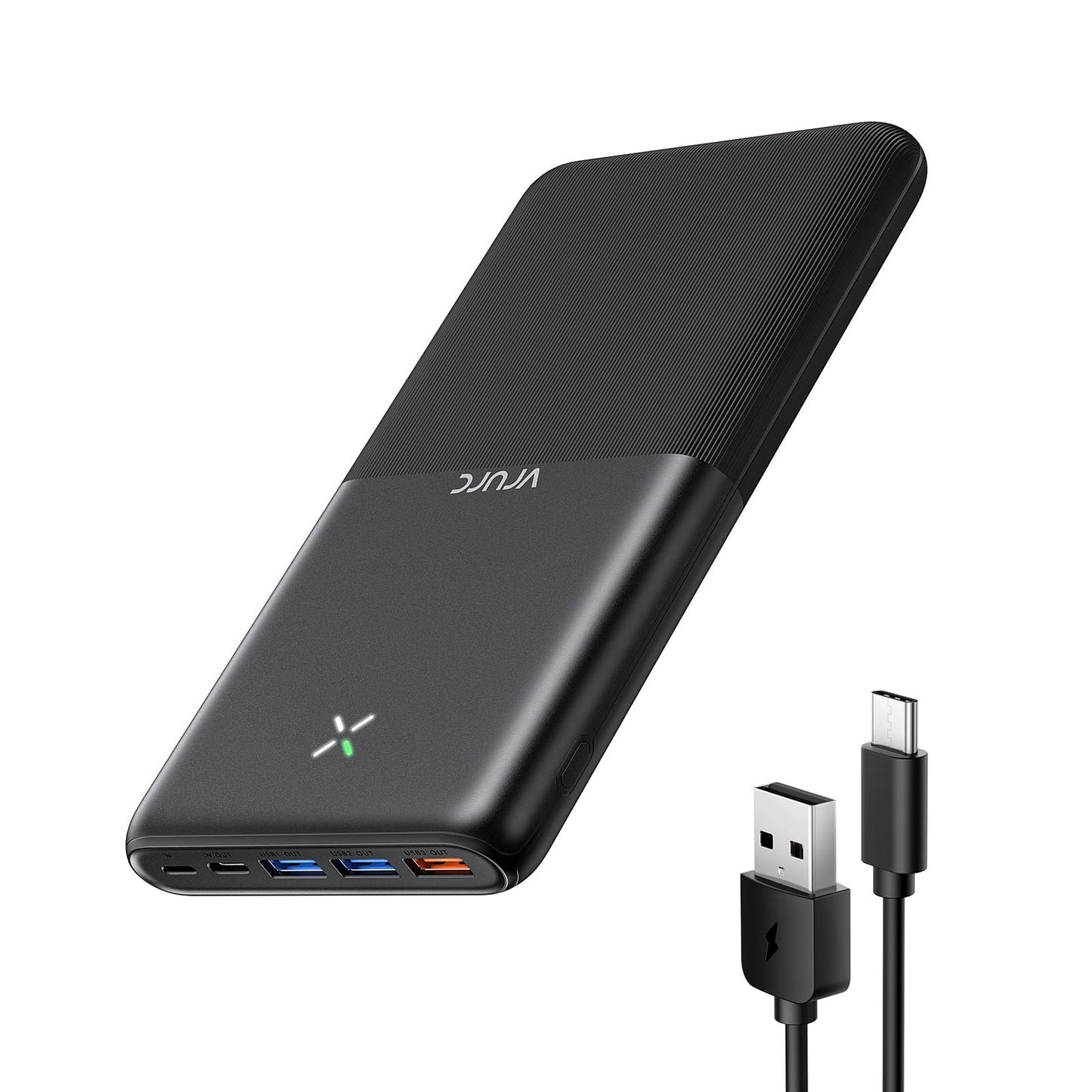 VRURC Power Bank 30000mAh 22.5W Power Bank USB C Fast Charging External Mobile Phone Batteries with 4 Outputs and 3 Inputs Portable Charger Compatible with iPhone, Huawei, Tablets etc (Black) - T3016