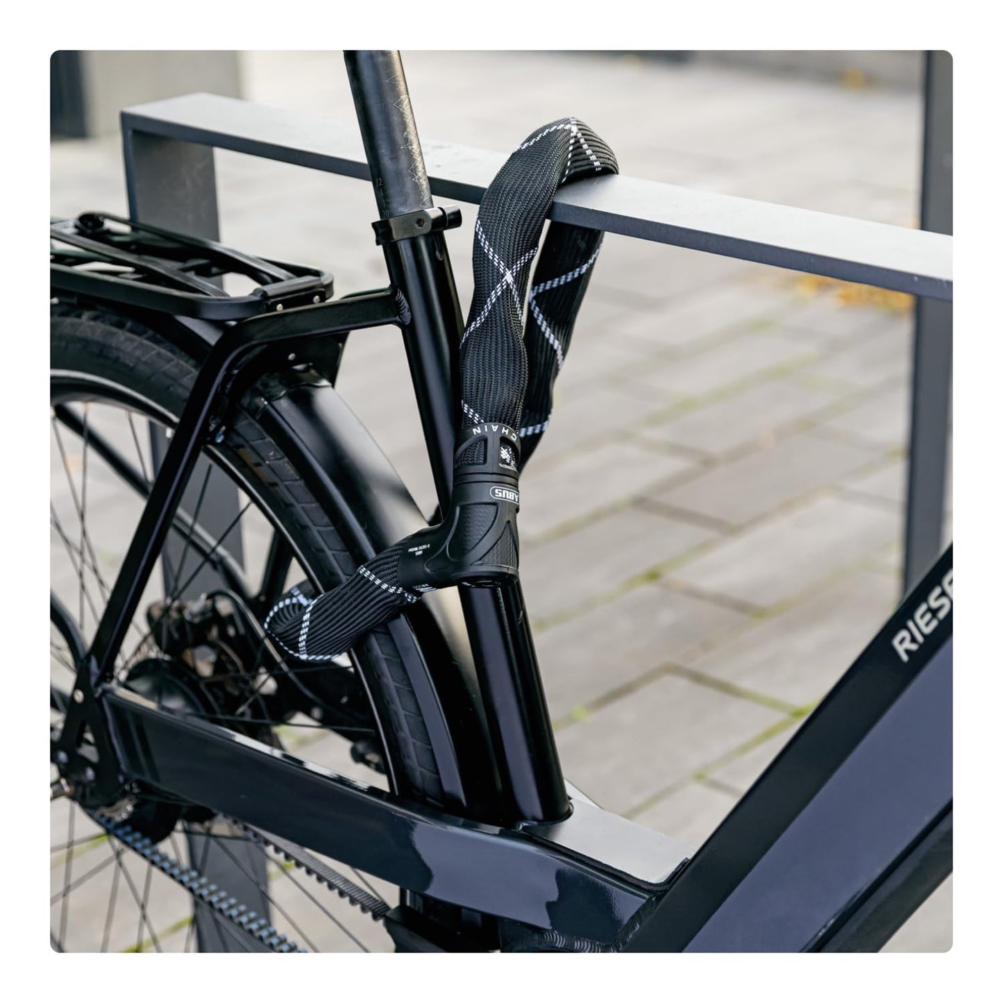 ABUS chain lock Iven Chain 8210 - bicycle lock made of hardened steel - with synthetic fiber coating - ABUS security level 10 - 140 cm - black - 88288