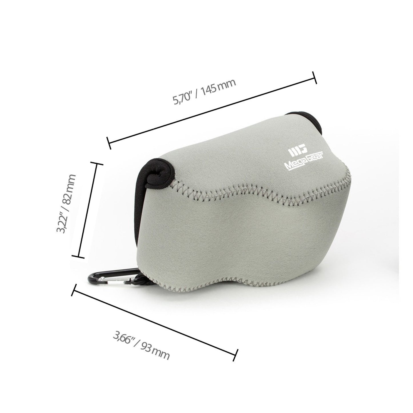 MegaGear Ultralight Neoprene Camera Case Compatible with Sony Alpha A6400, A6500, A6300, A6000 (16-50mm) - Gray - MG065