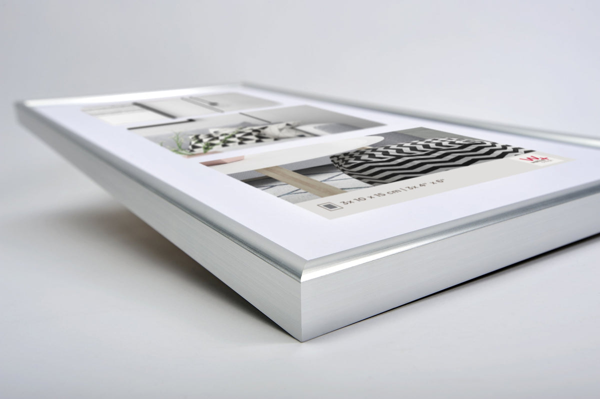 rame de fotografii walther design argintiu 5X 10x15 cm Galerie cu passepartout, cadru din plastic Galeria KS515H