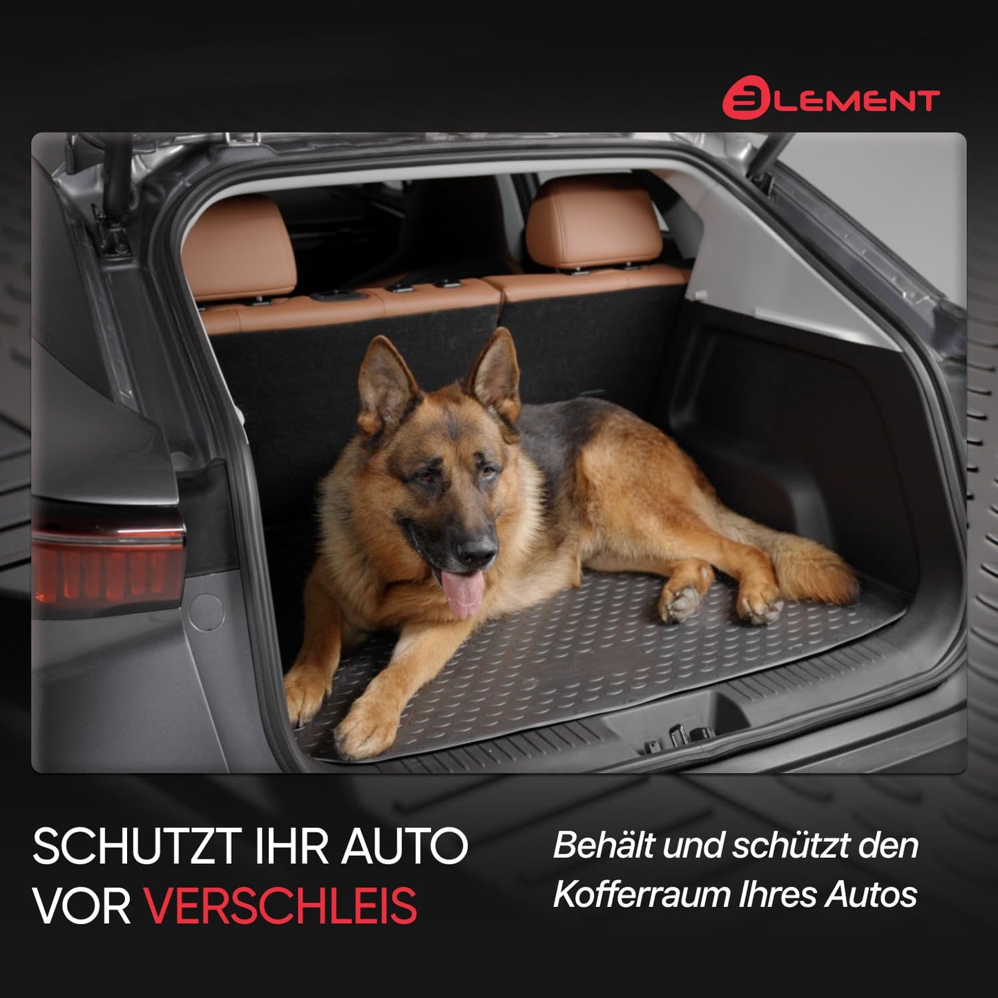Element precisely fitting premium anti-slip boot mat suitable for VW Polo GTI (VI Restyling) | 2021 -> | 5 doors | lower loading floor position | 100% custom-fit anti-slip car mat - EXP.CARA70075N11