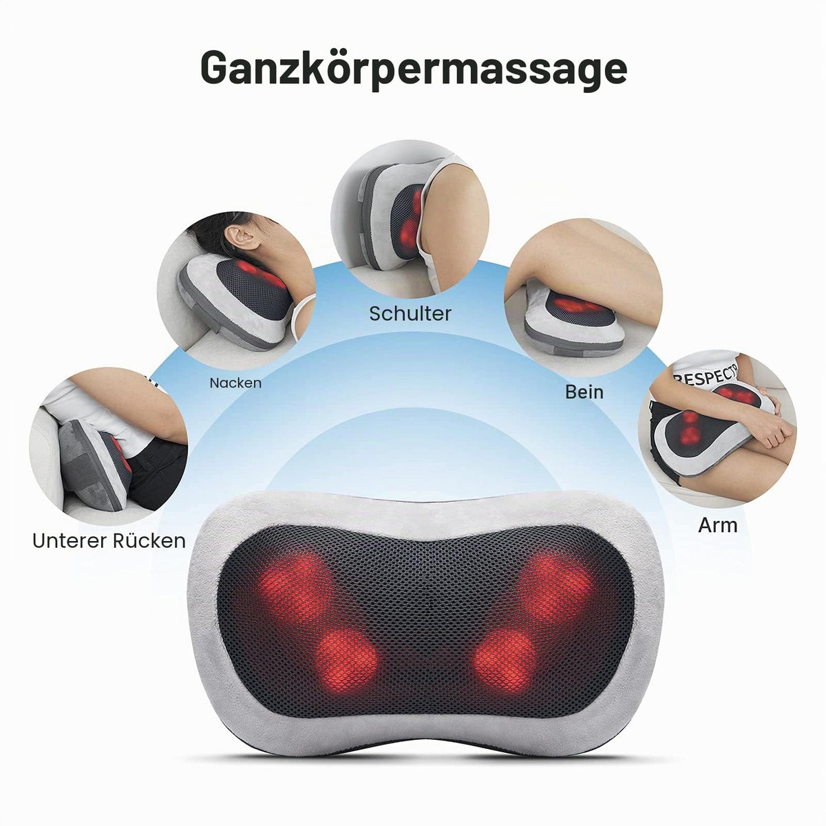 RENPHO Massage Pillow for Back, Neck, Shoulder, Shiatsu Massager - RP-NM068