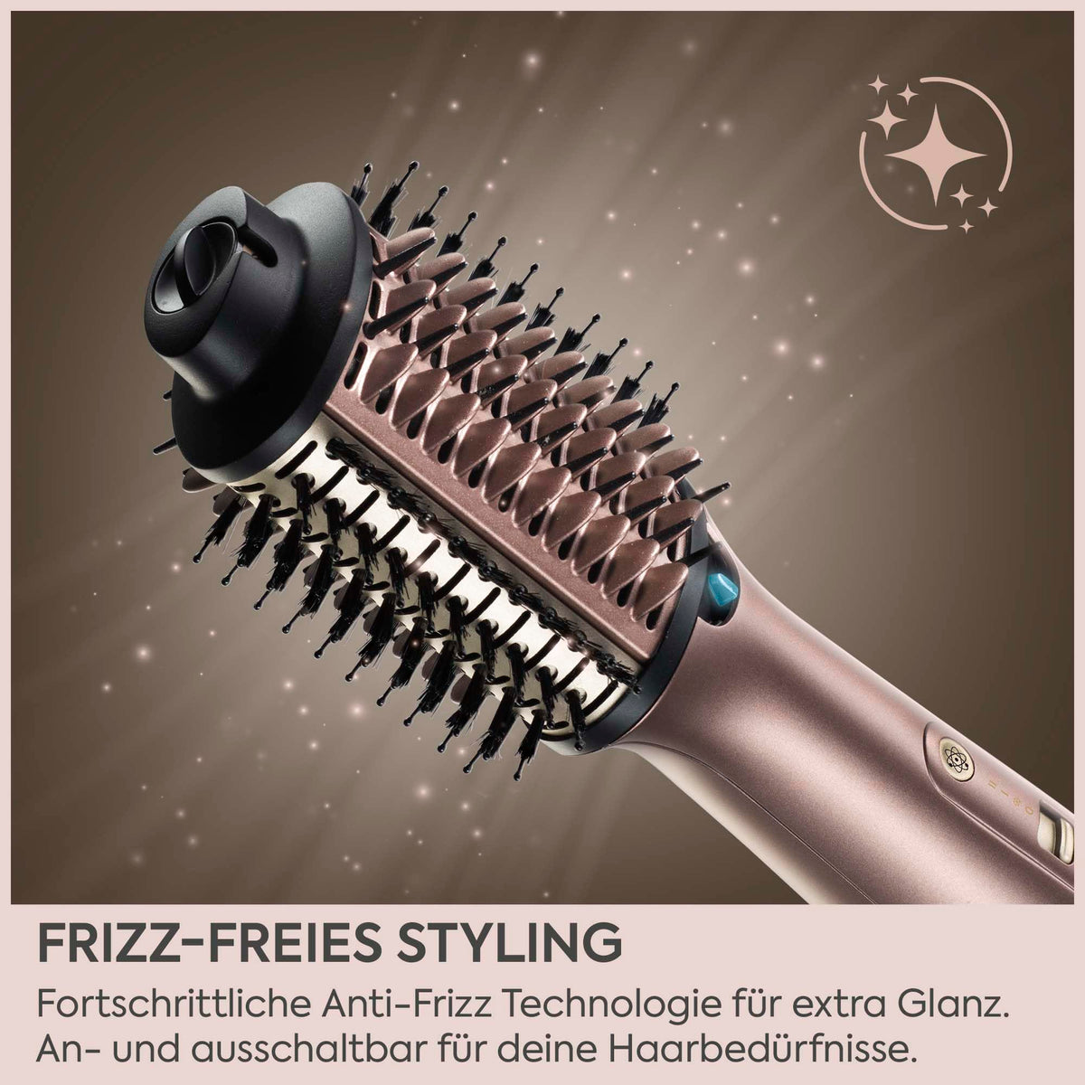 BaByliss Air Power Volume – 2-in-1 Round Brush Hair Dryer and Air Styler, Gold - AS95E