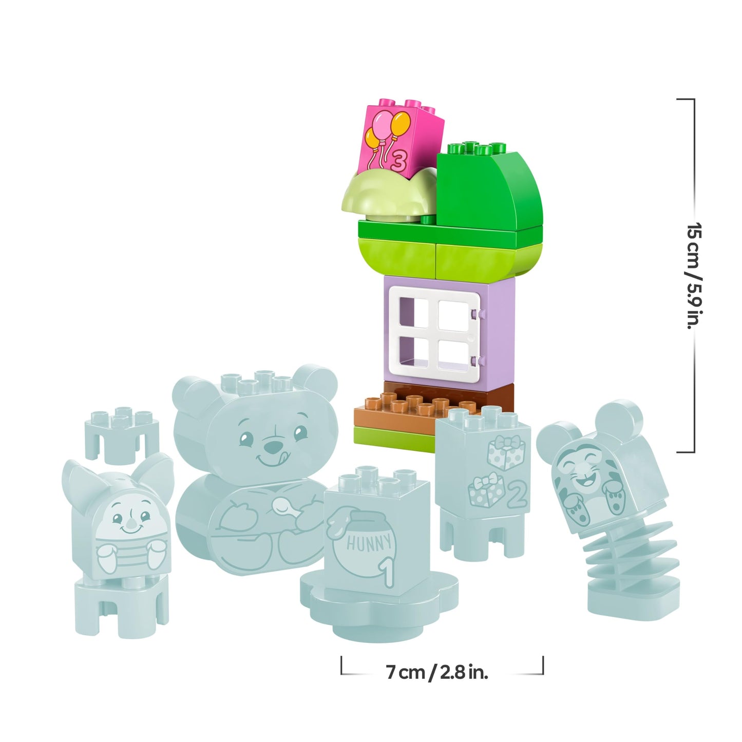 LEGO DUPLO | Disney Winnie the Pooh's Birthday Party - Educational Toy for Preschool Children - Set of 3 Minifigures, Including Winnie the Pooh, Tigger & Piglet - Gift for Boys & Girls from 1 Year 10457