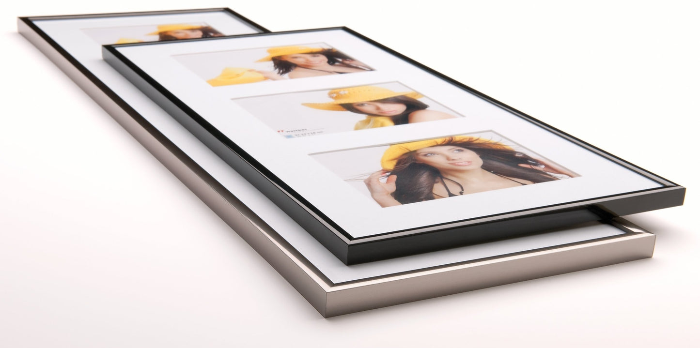 walther design picture frame bronze 5X 10x15 cm gallery with passe-partout, New Lifestyle plastic frame KV515J