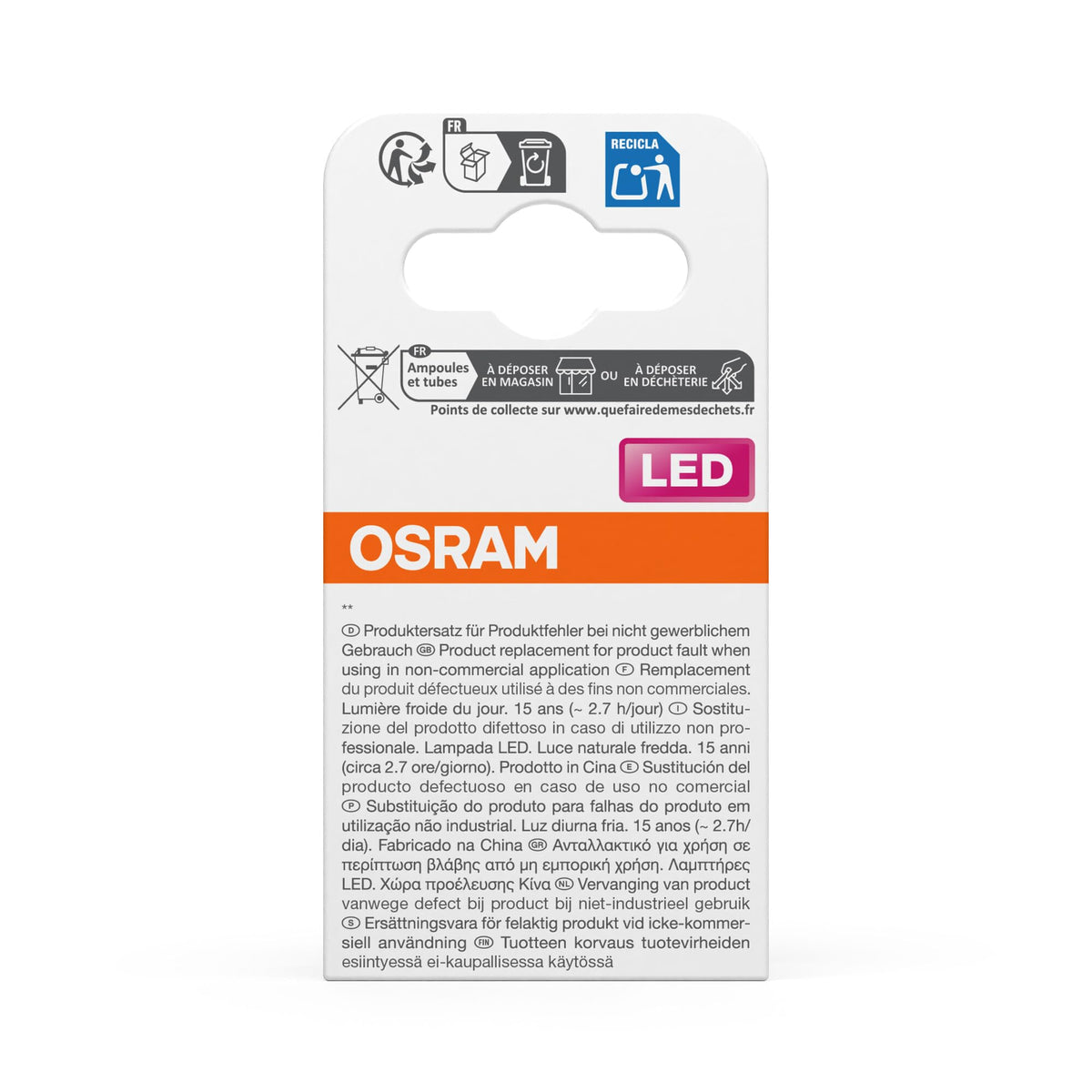 Osram LED Spot Lamp Star PAR16 3.1W 865, 6500K Daylight, GU10, 120°, 350 lm, Full Glass Design - 4099854458330