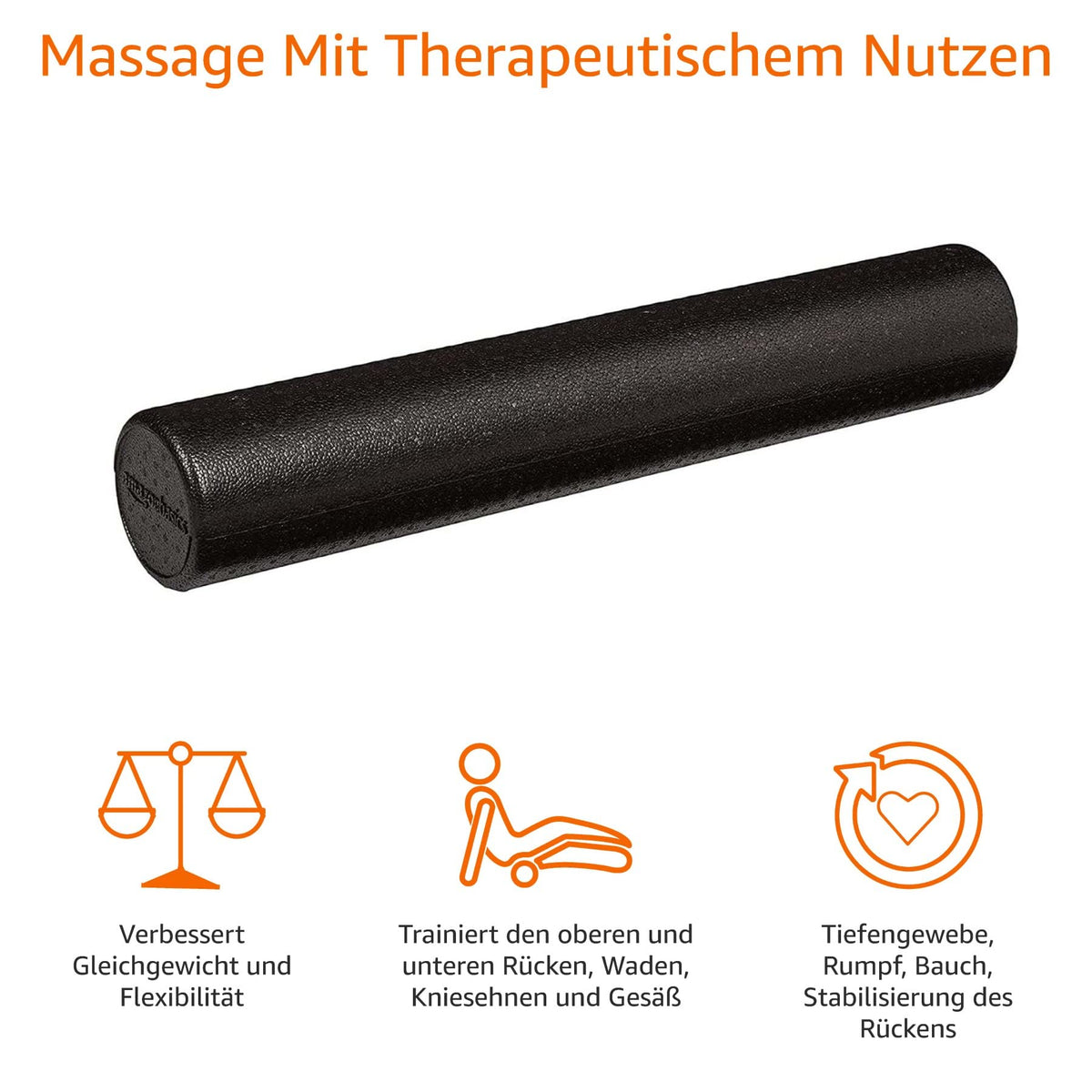 Amazon Basics Pilates Roller Foam Blue, High Density - EPPBK-36-1
