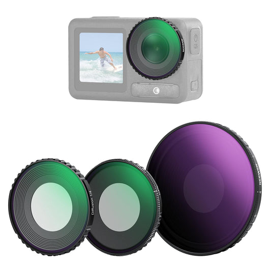 NEEWER ND filter kit compatible with DJI Osmo Action 5 Pro/4, variable ND 8-32 + CPL + black diffusion filter 1/4 for fog cinema effect, multi-coated HD action camera accessories, FL-52 - 10106165