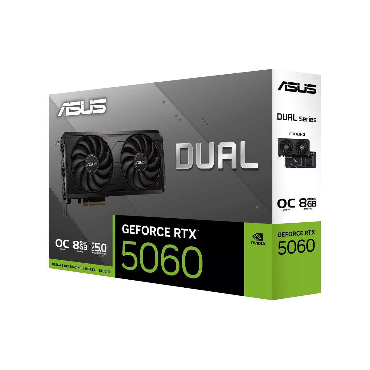 ASUS Dual NVIDIA GeForce RTX 5060 EVO OC Edition, 8 GB placă grafică GDDR7, 128 biți, PCIe 5.0, 2.5 ventilatoare Axial-Tech, 1 HDMI 2.1, 3 DisplayPort 2.1, GPU Tweak III, Negru, DUAL-RTX5060-OTX5060 - DUAL-RTX5060-O8G-EVO