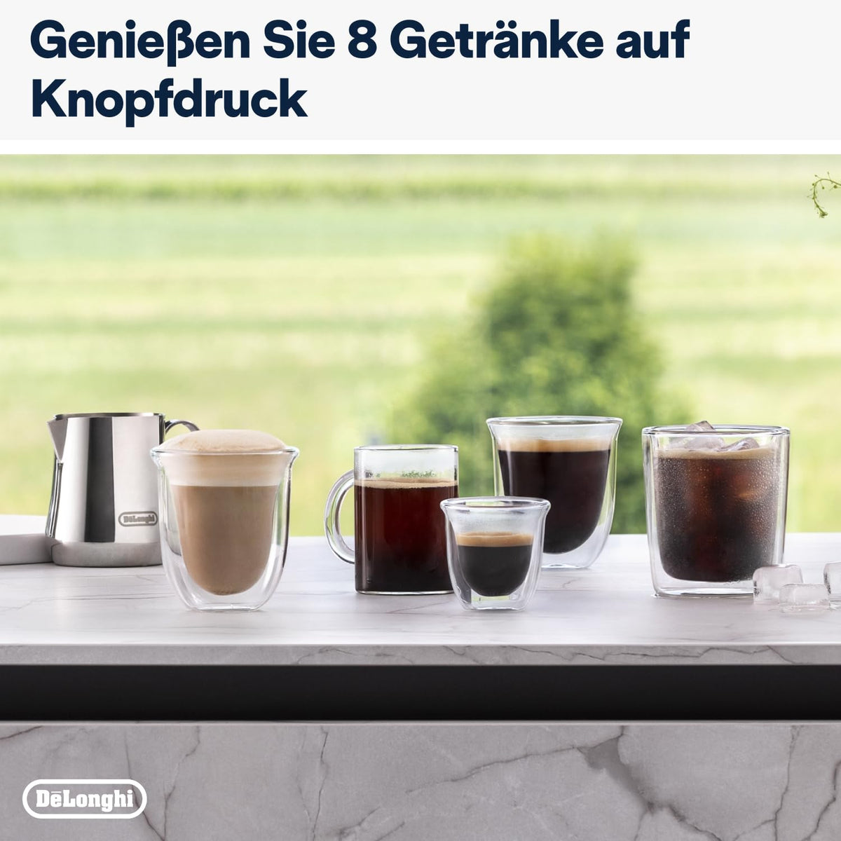 De'Longhi Rivelia - aparat de cafea complet 8 băuturi negru - EXAM44035B