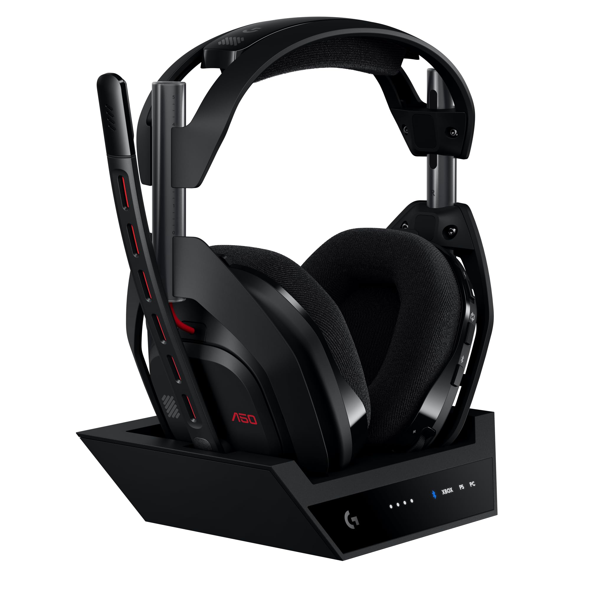 Logitech G Astro A50 LIGHTSPEED, Wireless Gaming Headset + Base Station (5th Generation), PRO-G GRAPHENE, 3-System Switching, USB-C, Xbox, PS5, PC/Mac, Nintendo Switch/Switch 2, Bluetooth - Black - 939-002224