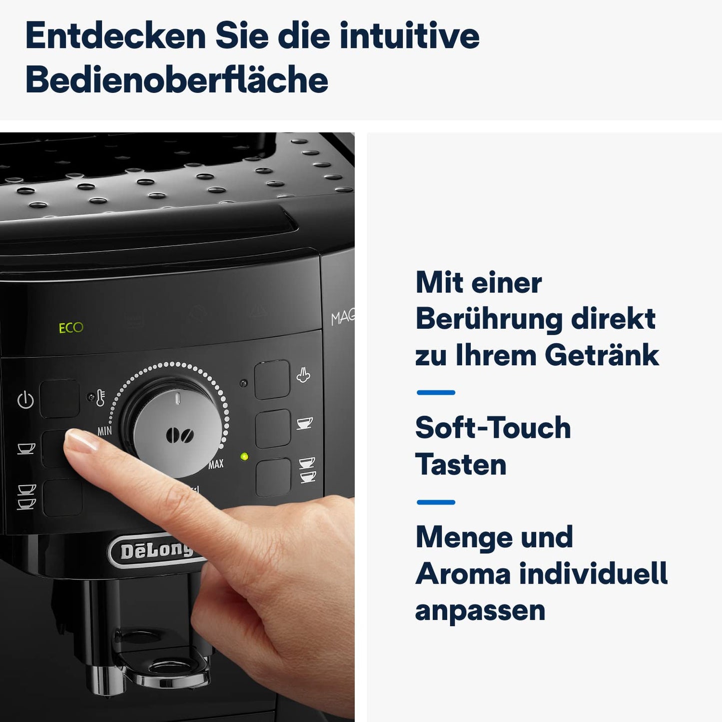 De’Longhi Magnifica S - Perfetto fully automatic coffee machine with classic milk frother, espresso and cappuccino coffee machine, control panel with buttons, black (ECAM11.112.B)